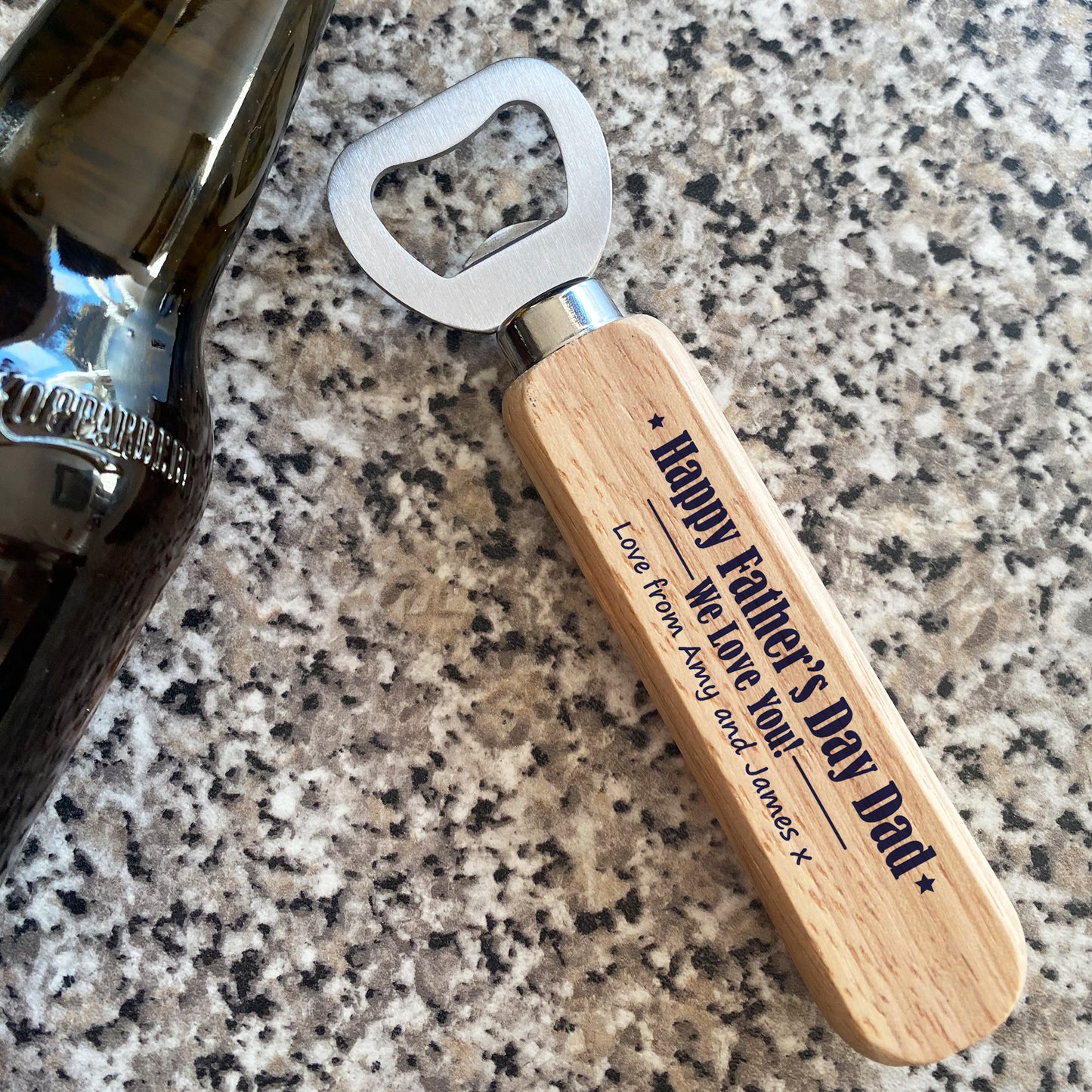 Novelty Fathers Day Gift Wooden Bottle Opener Dad Gifts