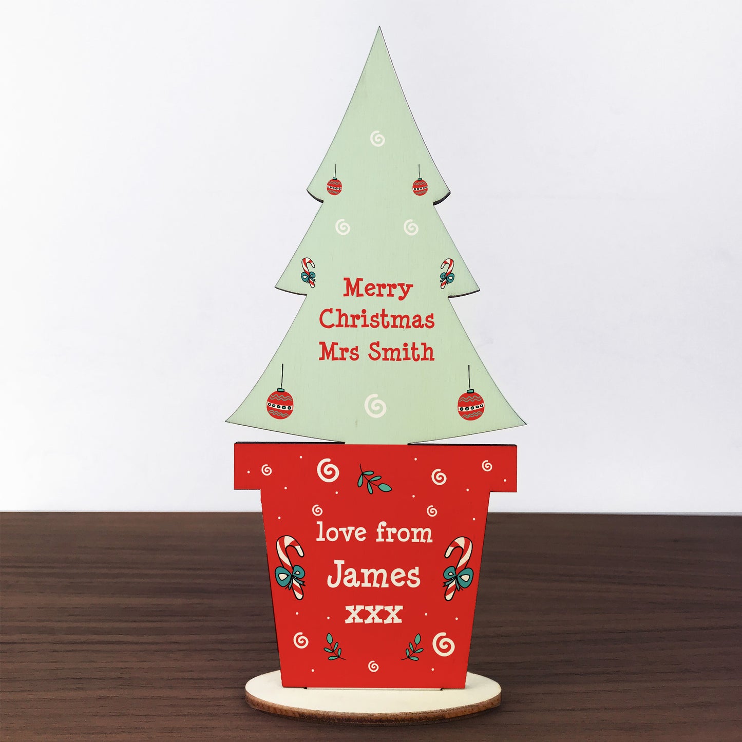 Personalised Teacher Gift For Christmas From Student Wood Tree