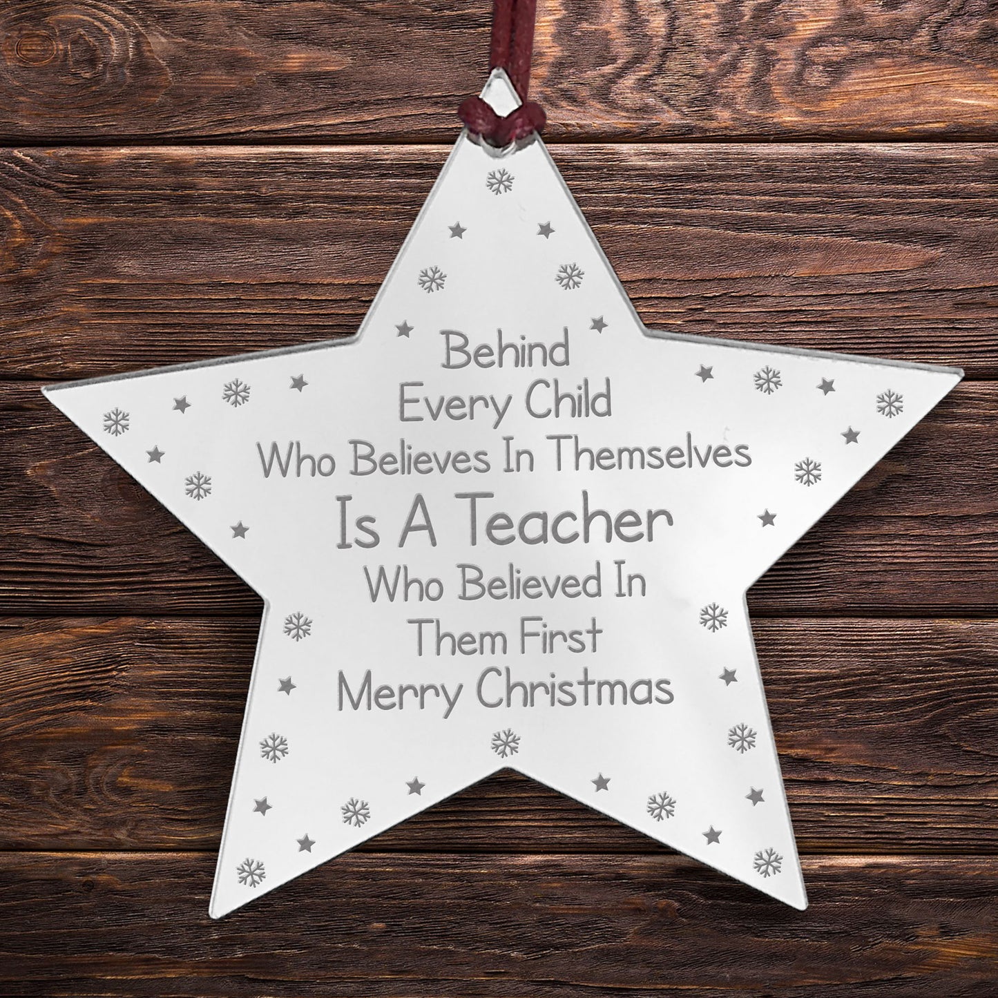 Thank You Gift For Teacher Engraved Star Christmas Gift