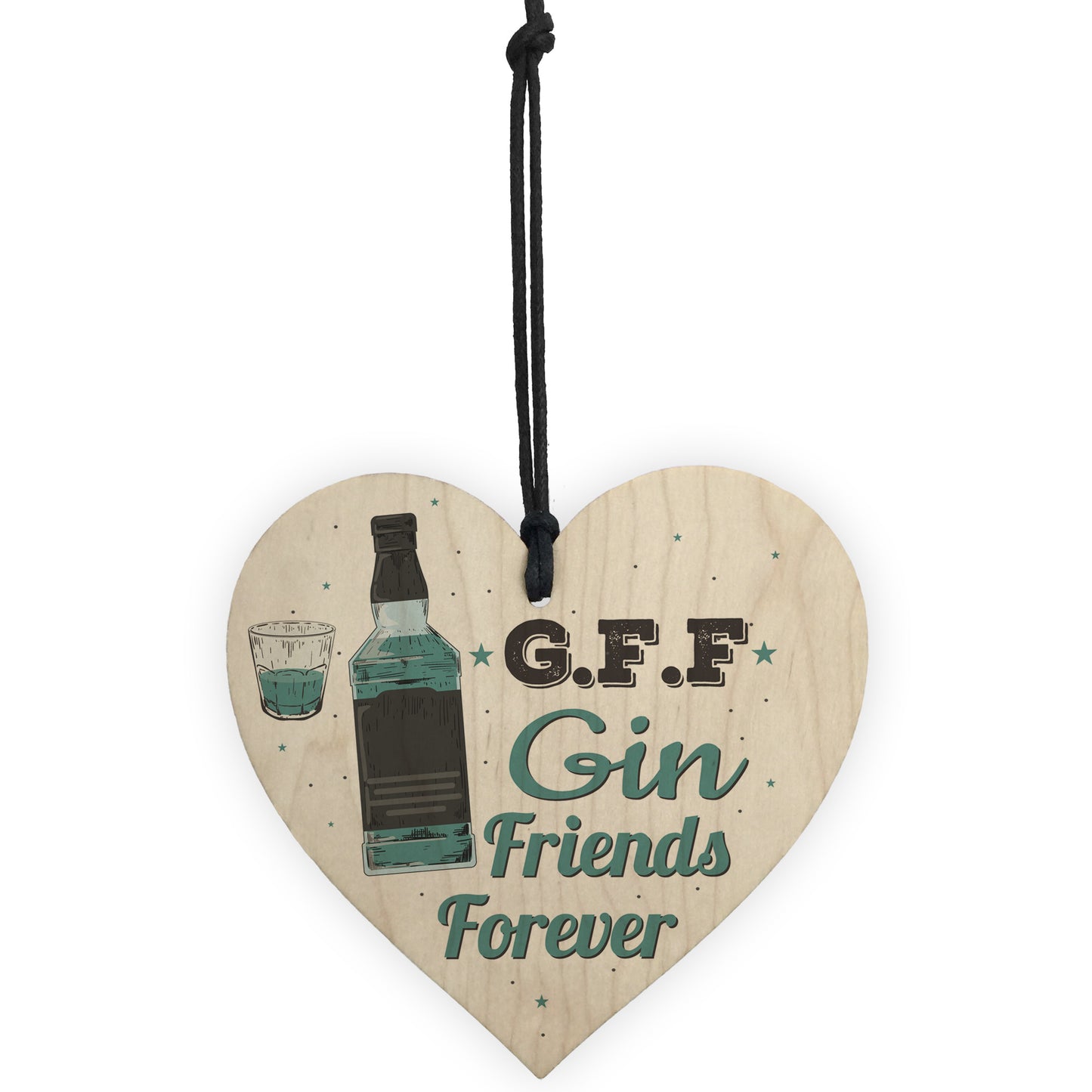 Gin Friends Wooden Heart Bar Pub BBQ Party Alcohol Plaque BDAY