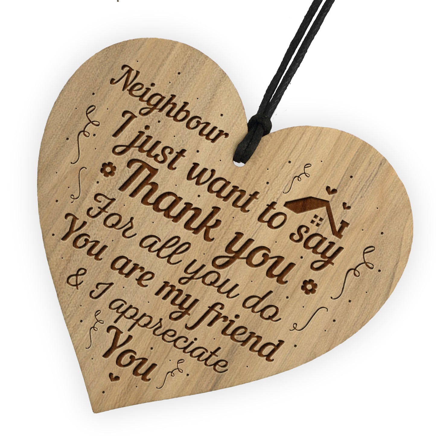 Neighbour Gift Birthday Christmas New Home Gift Engraved Heart