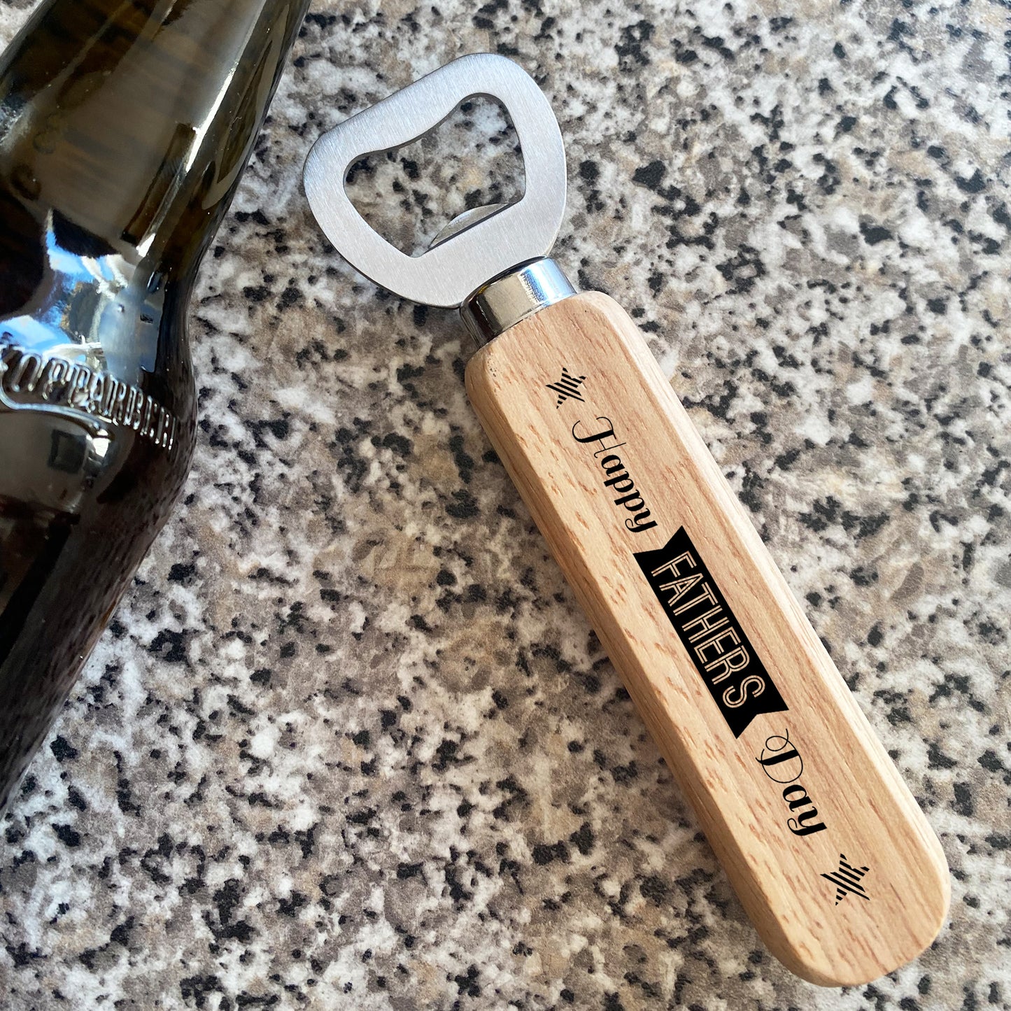 Happy Fathers Day Gift For Dad Wooden Bottle Opener Gift For Him