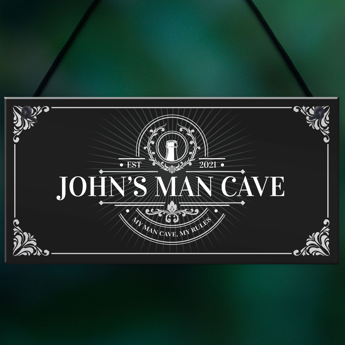 Man Cave Personalised Sign Gift For Him Home Decor Hanging Sign