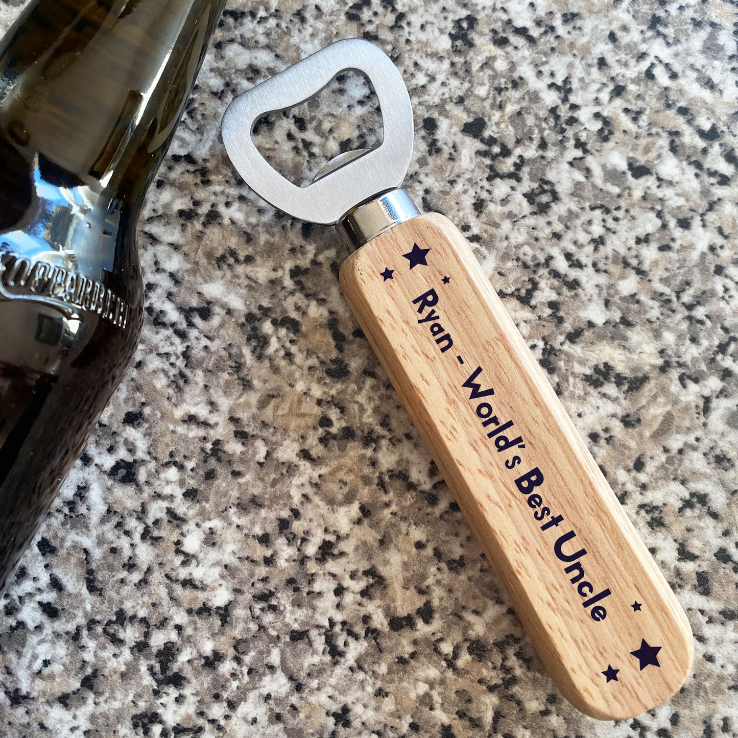 Personalised Gift For Uncle Wooden Bottle Opener Fathers Day