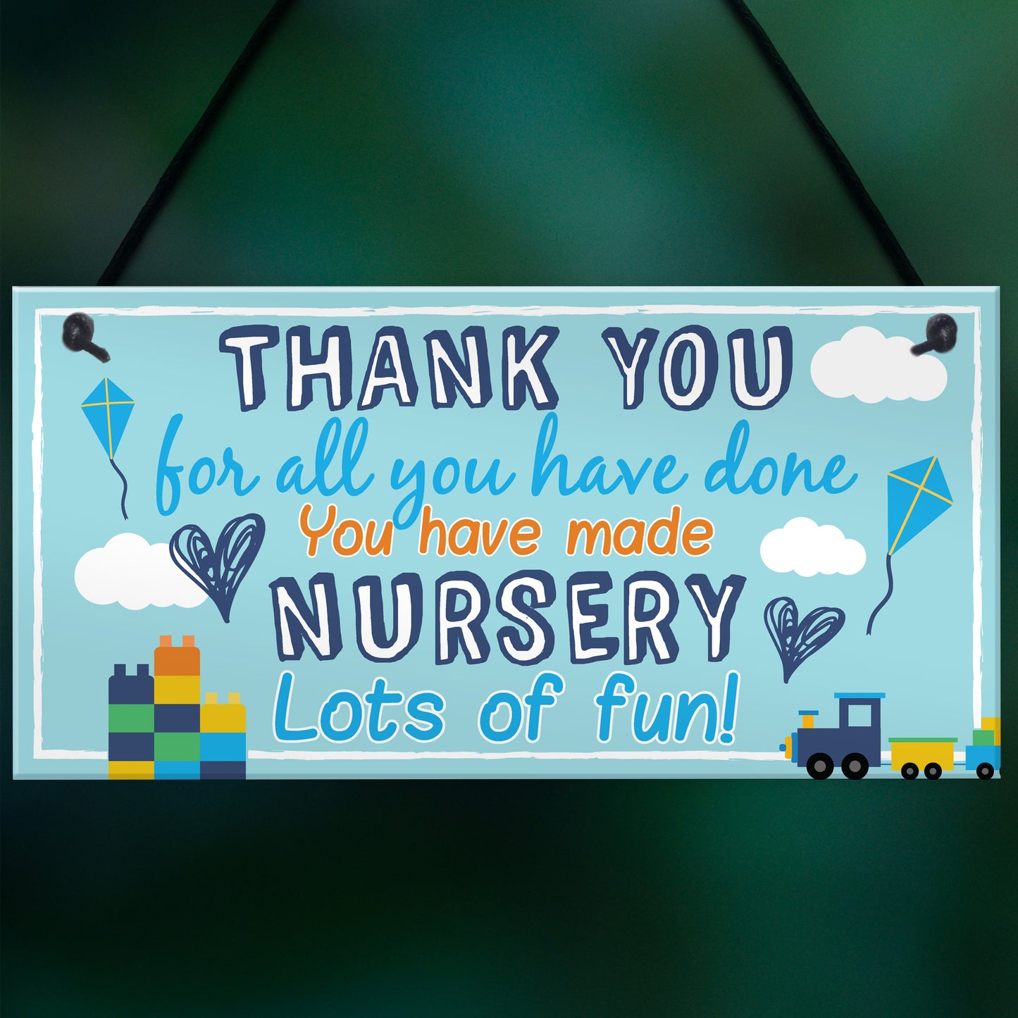 THANK YOU Gift For Nursery Teacher Hanging Sign Plaque Preschool