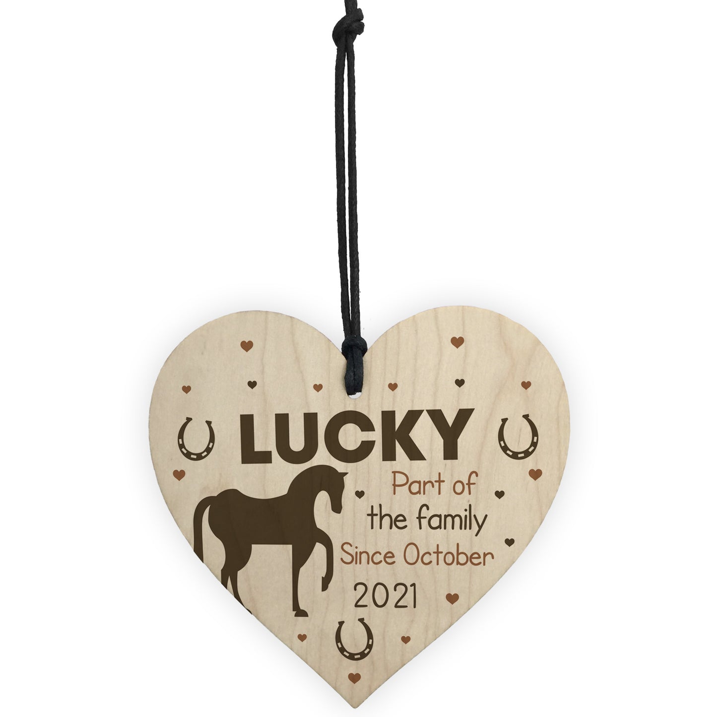 Personalised Horse Gift Wood Heart Horse Lover Gift Stable Sign