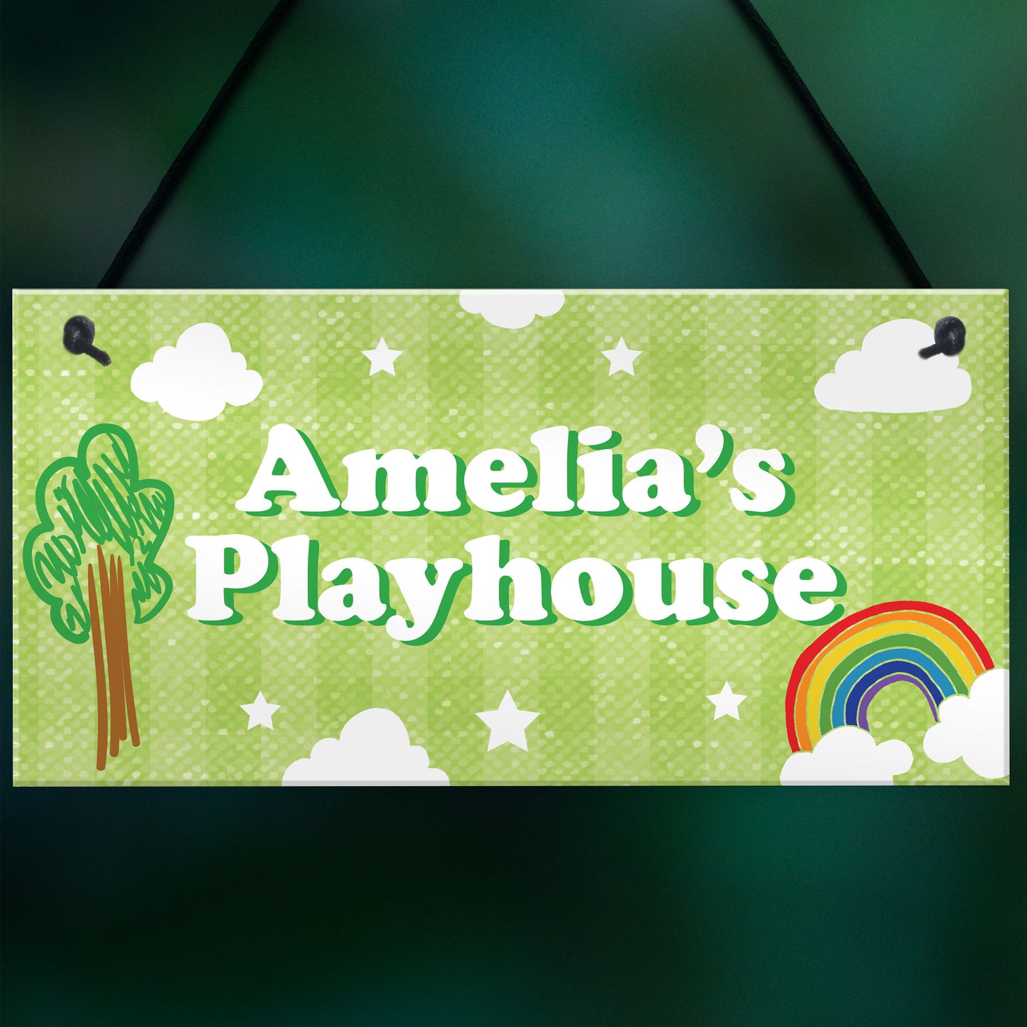 Personalised Playhouse Sign Nursery Gift Bedroom Decor For Child