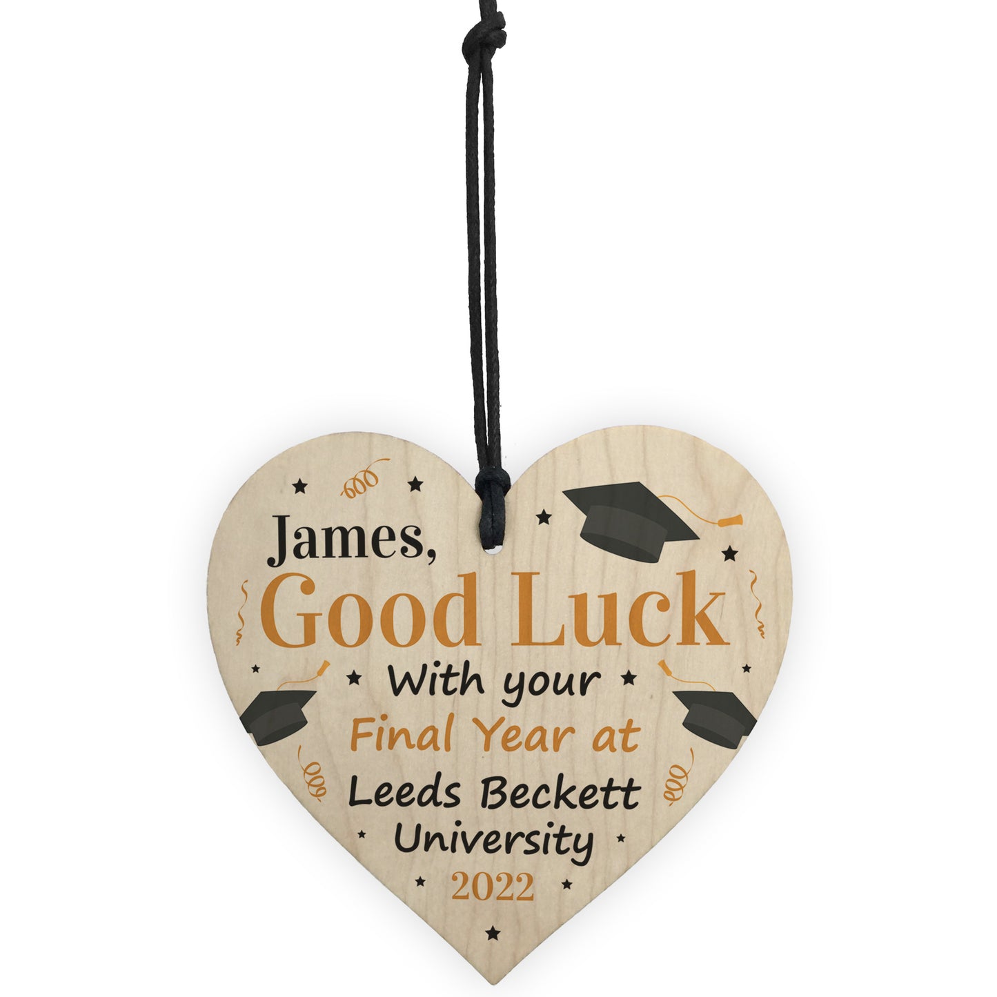 PERSONALISED Back To University School Wooden Heart Gifts