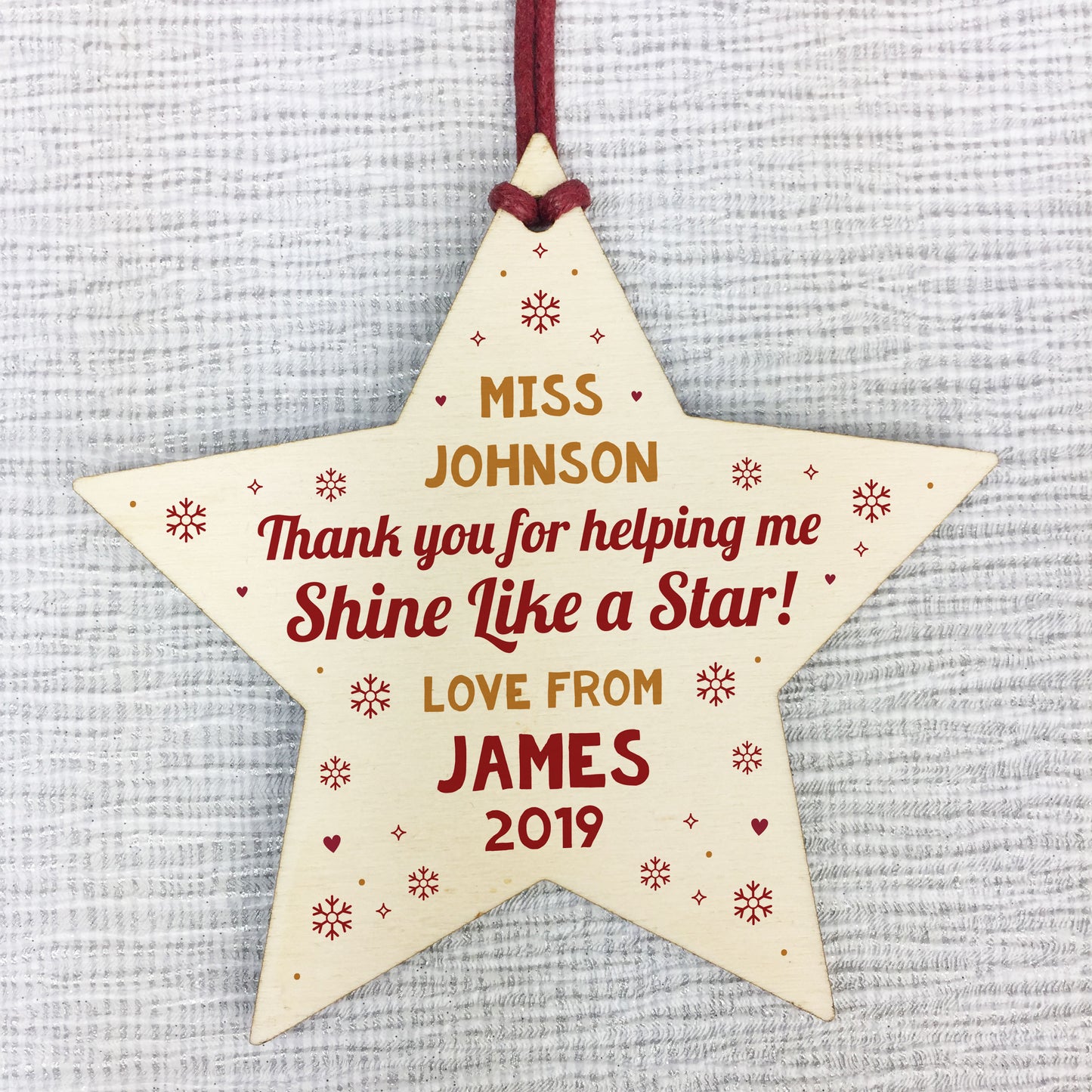 Teacher Christmas Gift Personalised Thank You Gift For Teacher