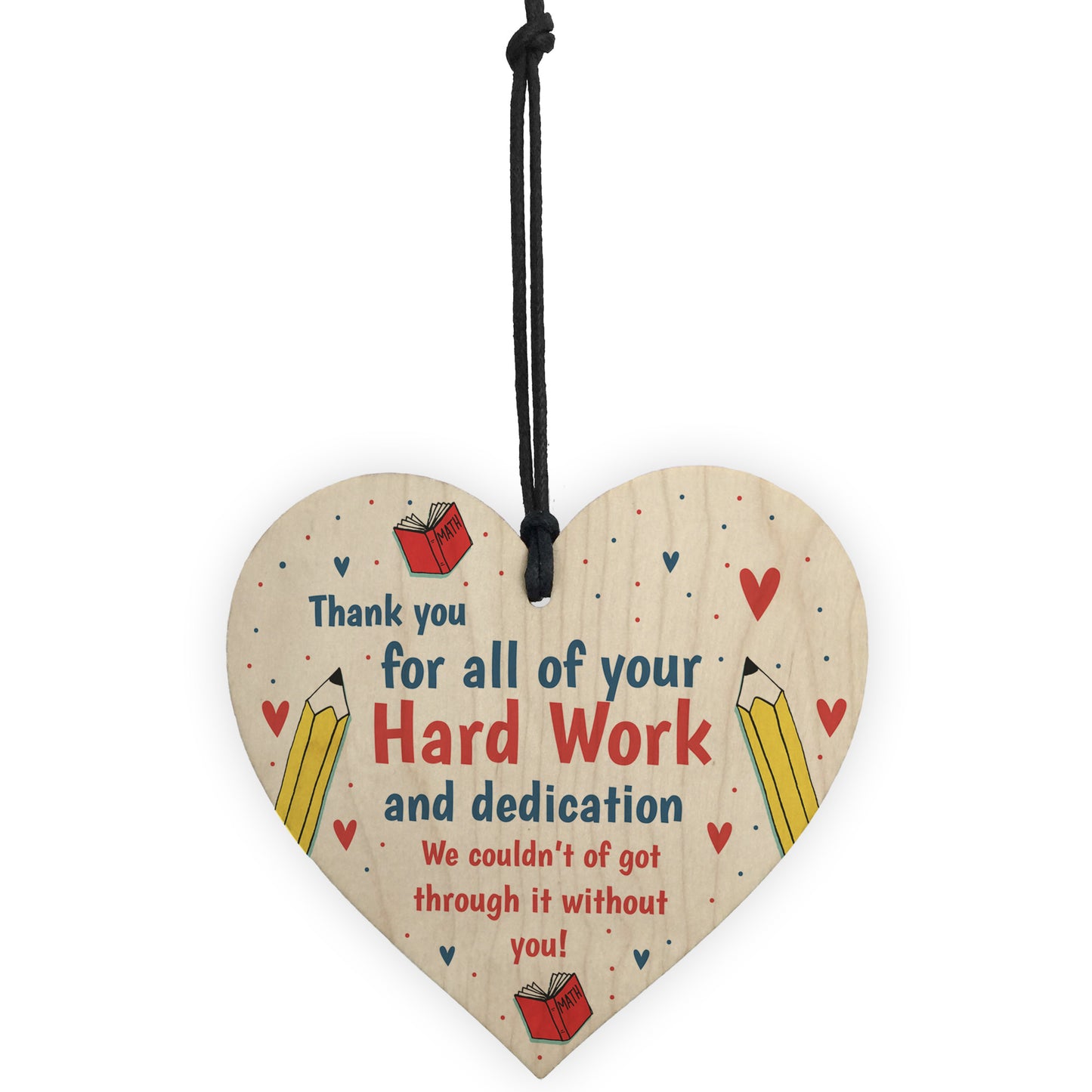 Special Thank You Gift For Teacher Teaching Assistant Wood Heart