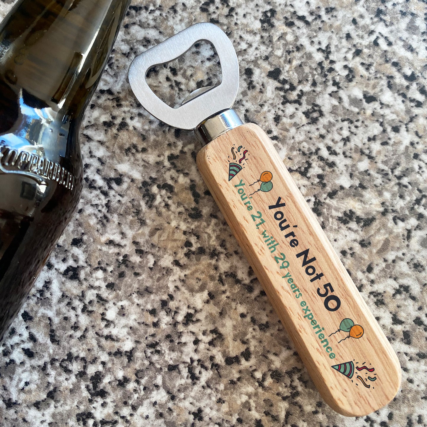 Quirky 50th Birthday Gift For Him Her Bottle Opener Alcohol Gift