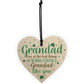 Grandad Gifts Christmas Birthday Card Hanging Wooden Heart Sign