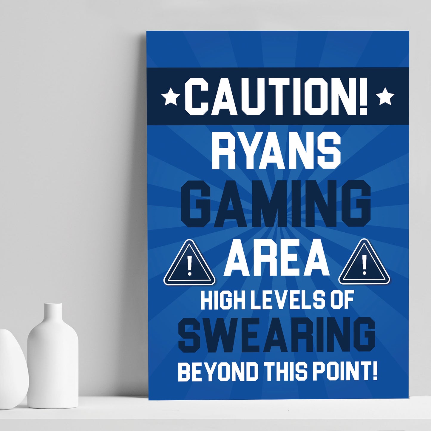 PERSONALISED Gaming Area Print Man Cave Games Room Sign