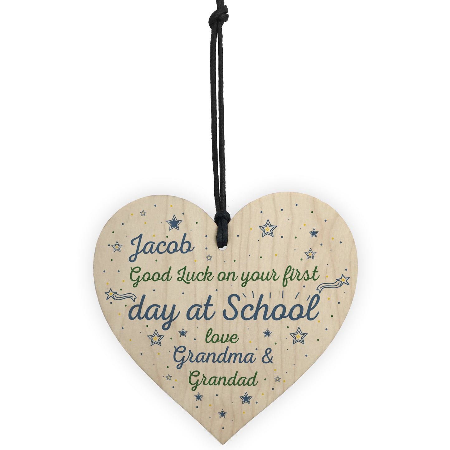 Personalised First Day of School Gift Wood Heart Back To School