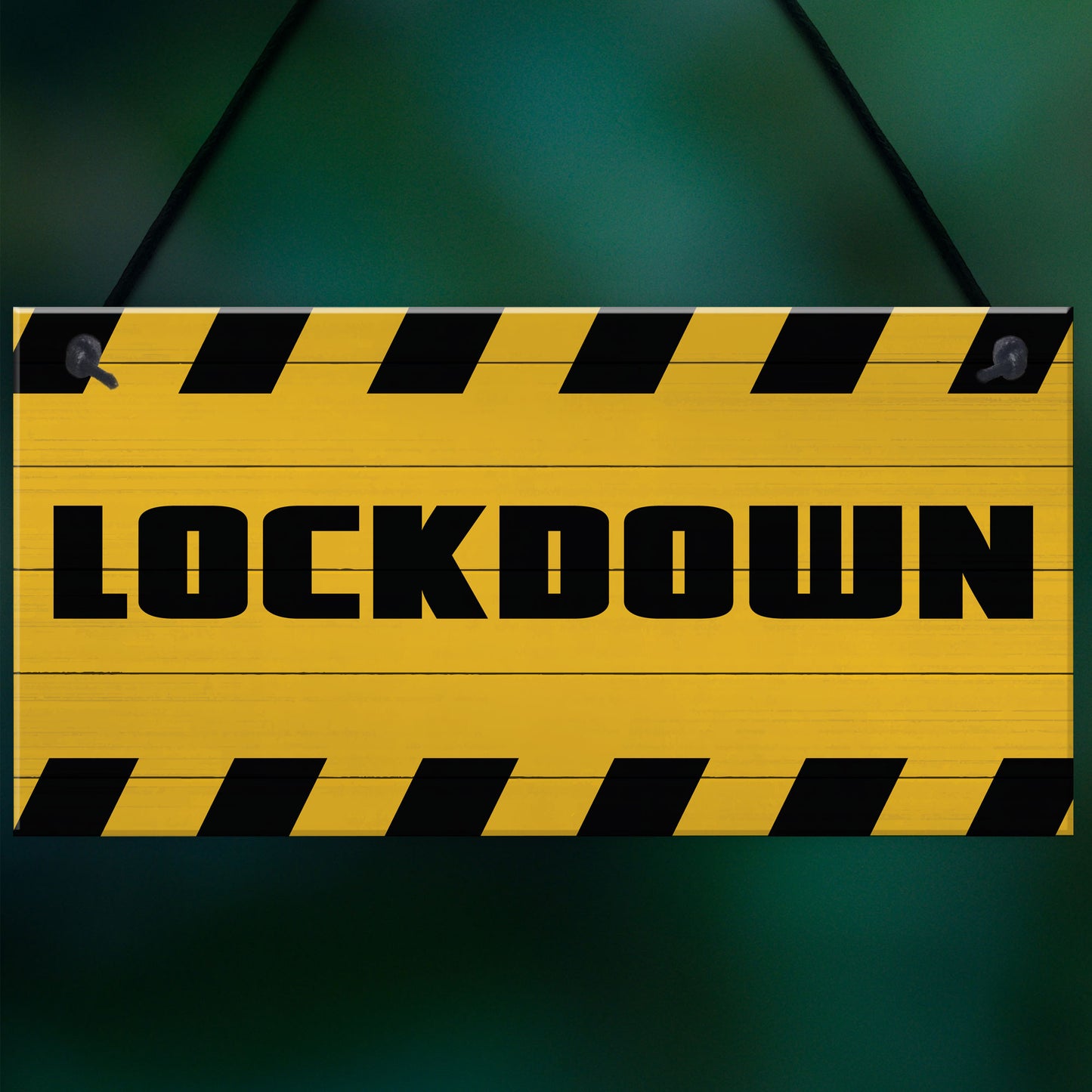 LOCKDOWN Sign Warning Plaque Home Decor Bar Man Cave Sign