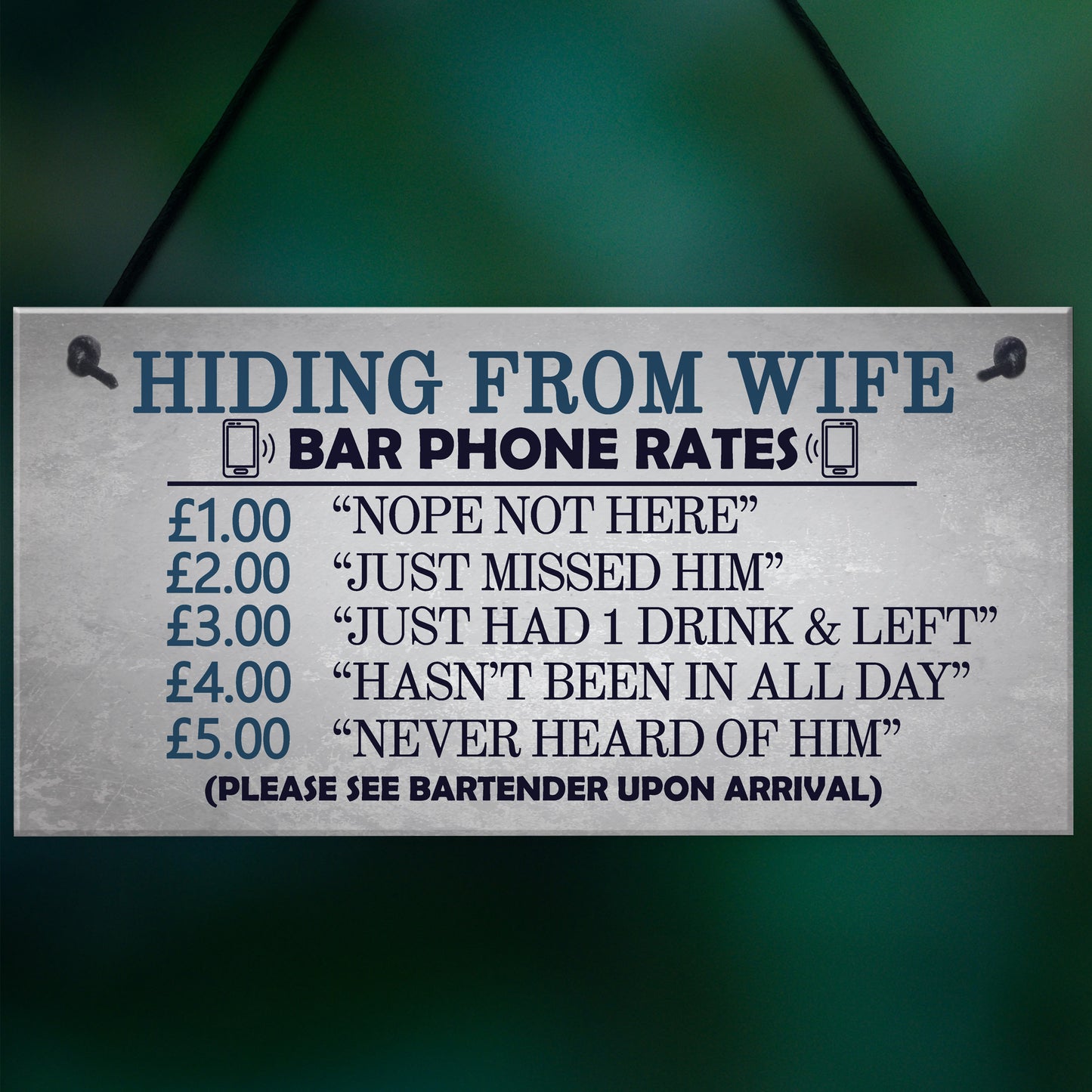 Gifts For Him Funny Man Cave Hiding From Wife Sign Pub Bar