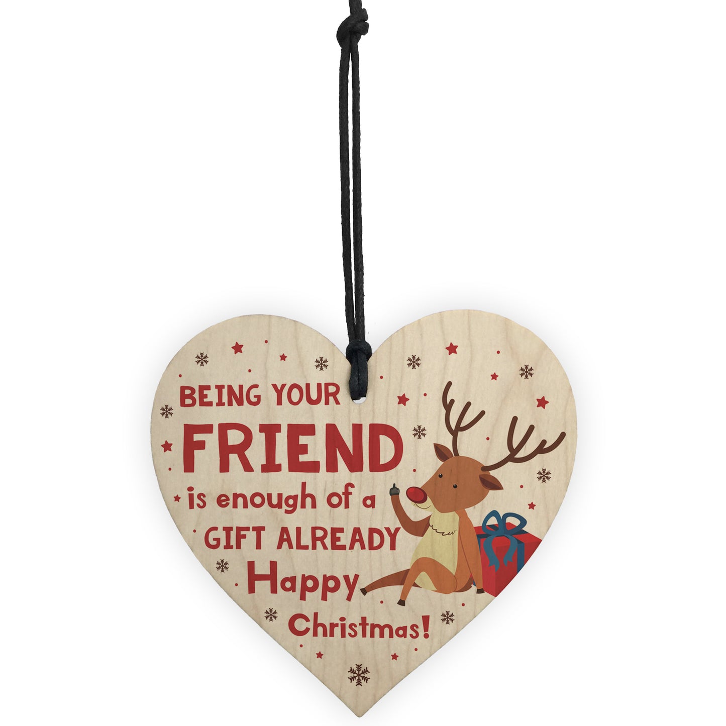 Funny Friendship Christmas Gift Novelty Wood Heart Joke Present