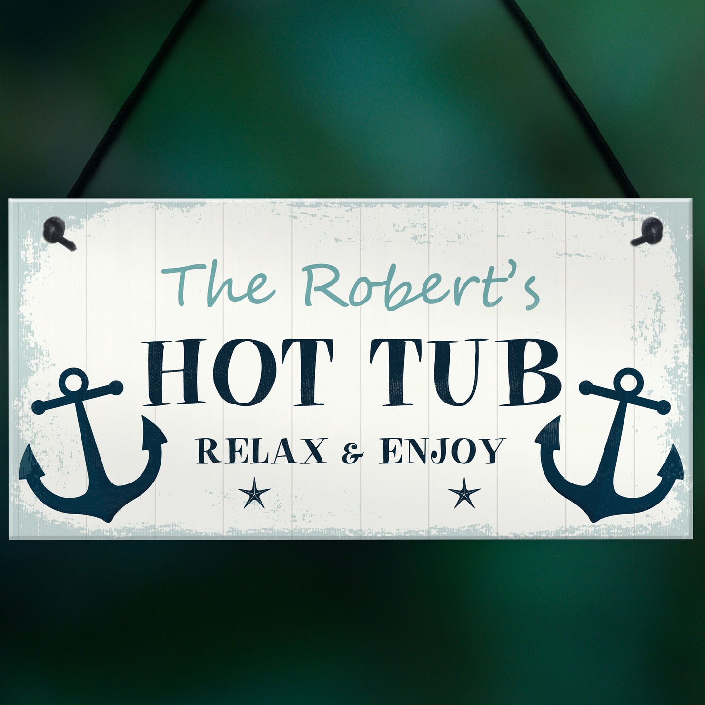 Nautical Theme Hot Tub Sign Hanging Plaque Personalised Hot Tub