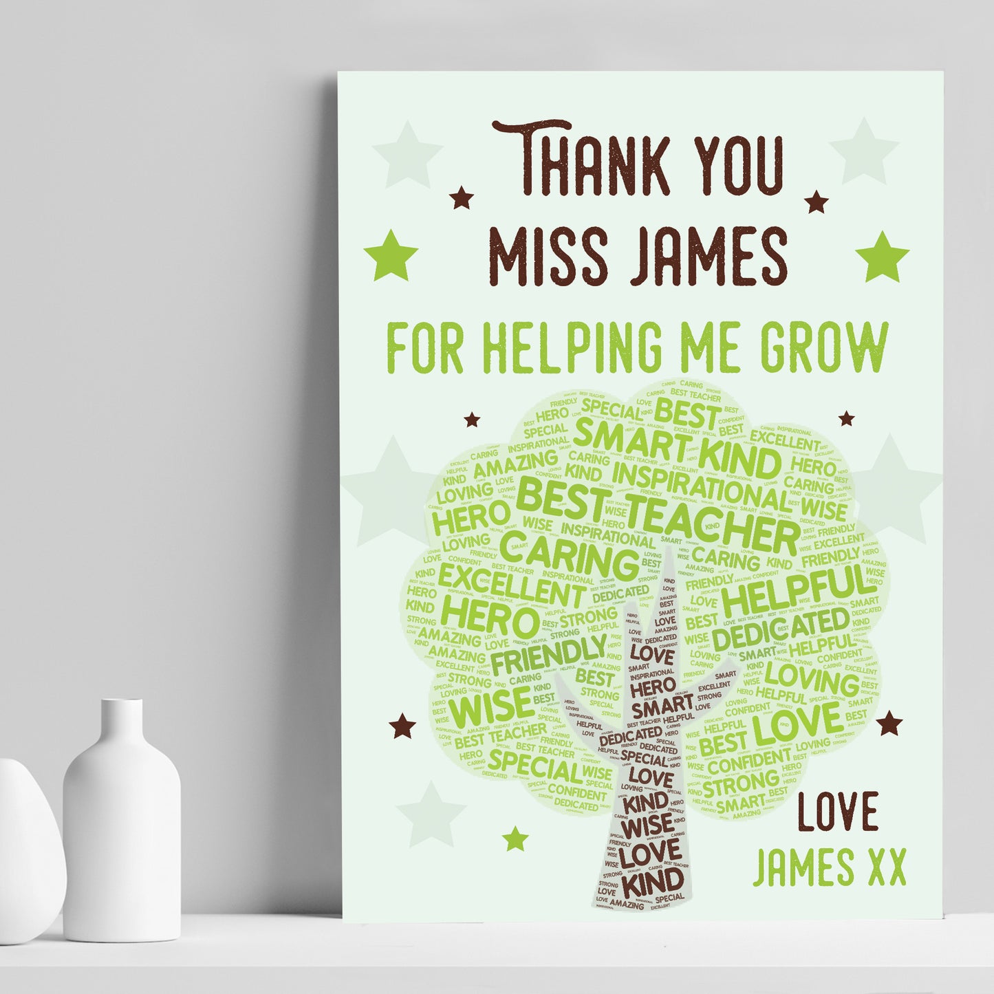 Thank You Teacher Gifts Personalised Print Best Teacher Leaving