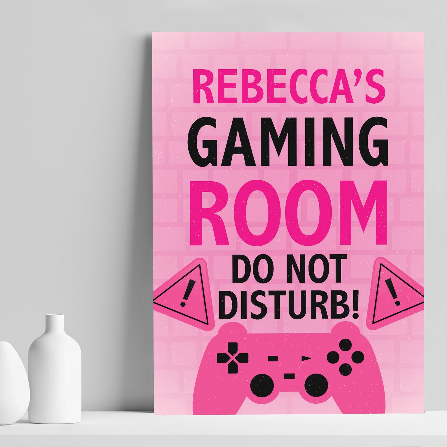 PINK Gaming Room Sign PERSONALISED Girls Bedroom Sign Gift