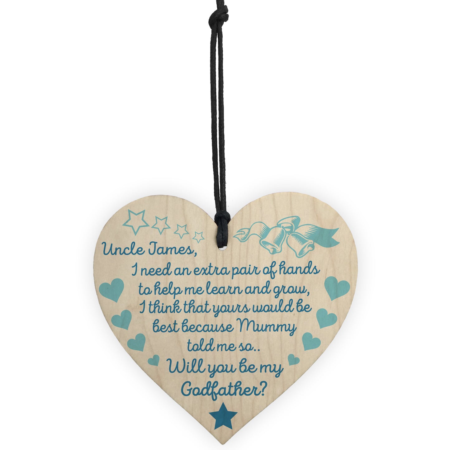 Personalised Will You Be My Godfather Godparent Hanging Plaque