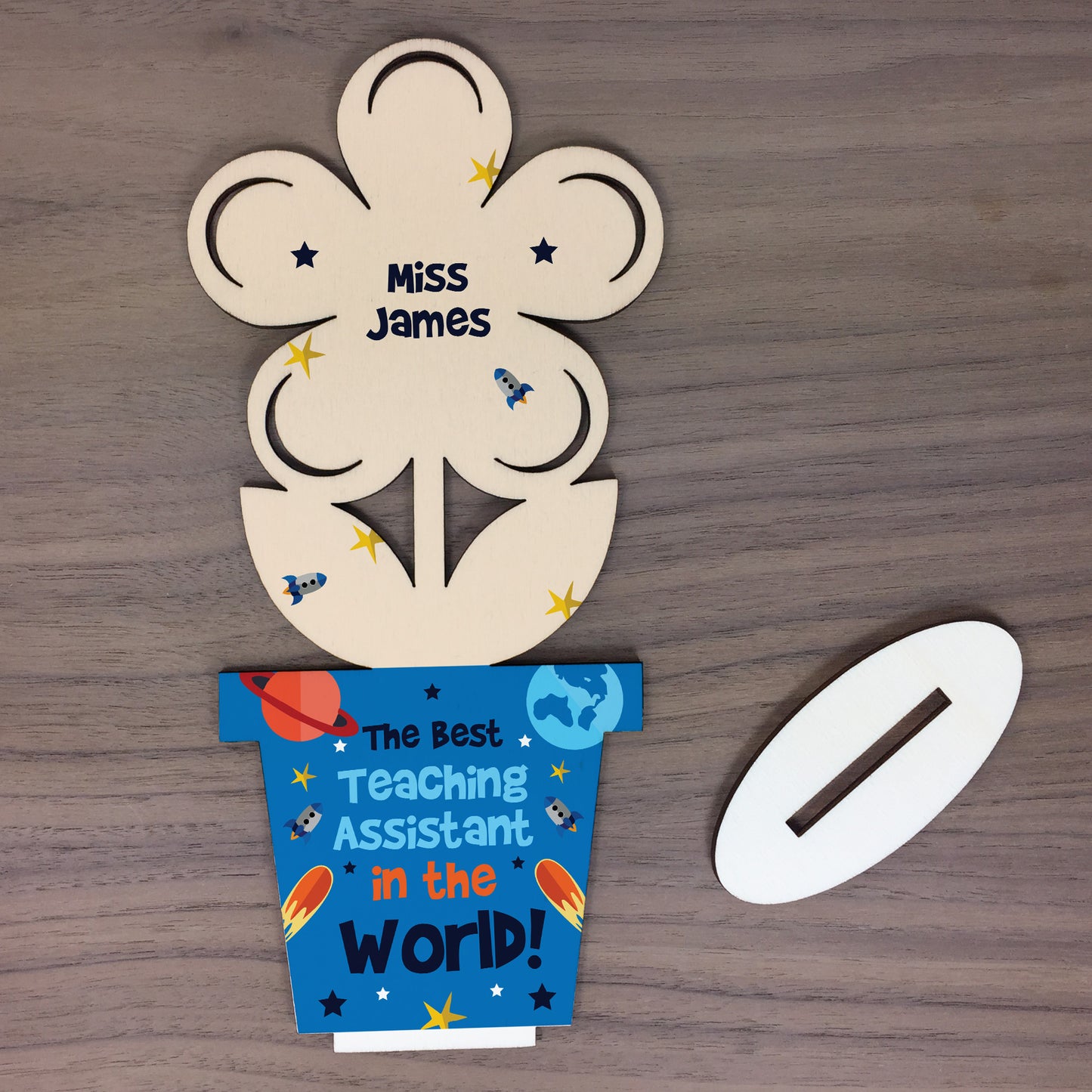 Personalised Best Teaching Assistant In The World Wood Flower