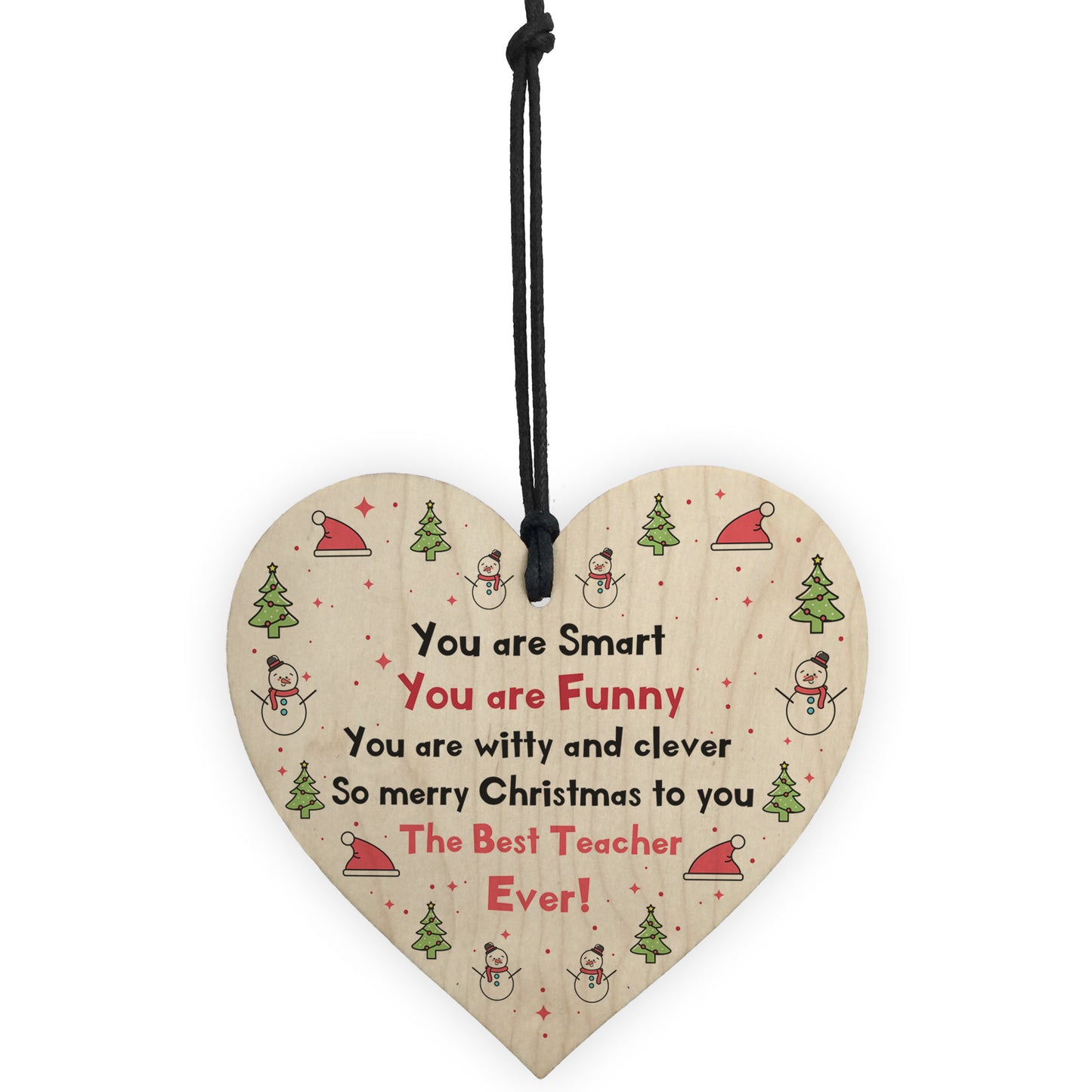 Handmade Teacher Gift For Christmas Wood Heart Thank You Gift