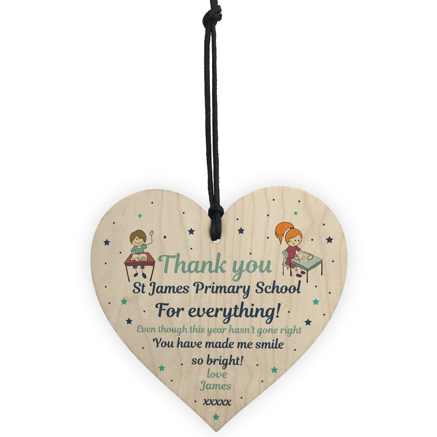 School Thank You Gifts Wood Heart Gift For Teacher Assistant