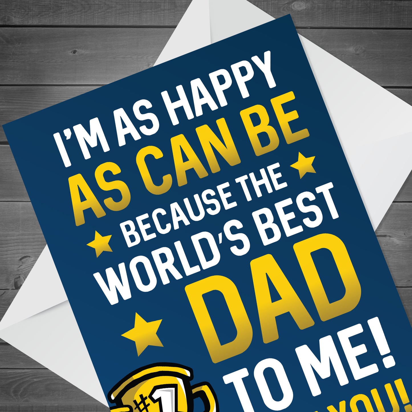 Dad Birthday Fathers Day Card WORLDS BEST DAD Funny Card For Him
