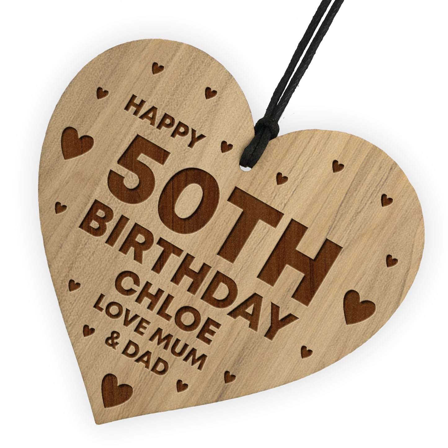 Novelty 50th Birthday Gift For Women Her Engraved Heart