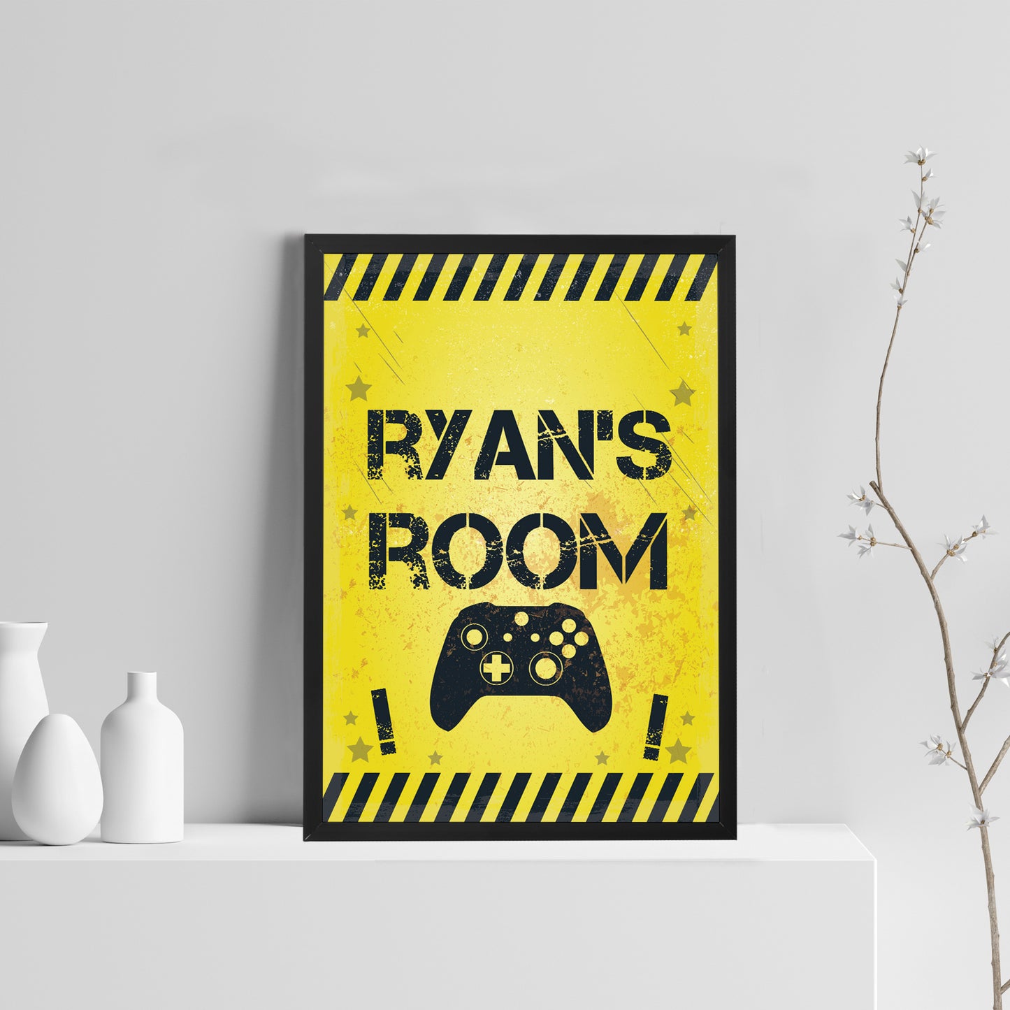 Personalised Bedroom Sign Print For Wall Boys Bedroom Decor Xbox