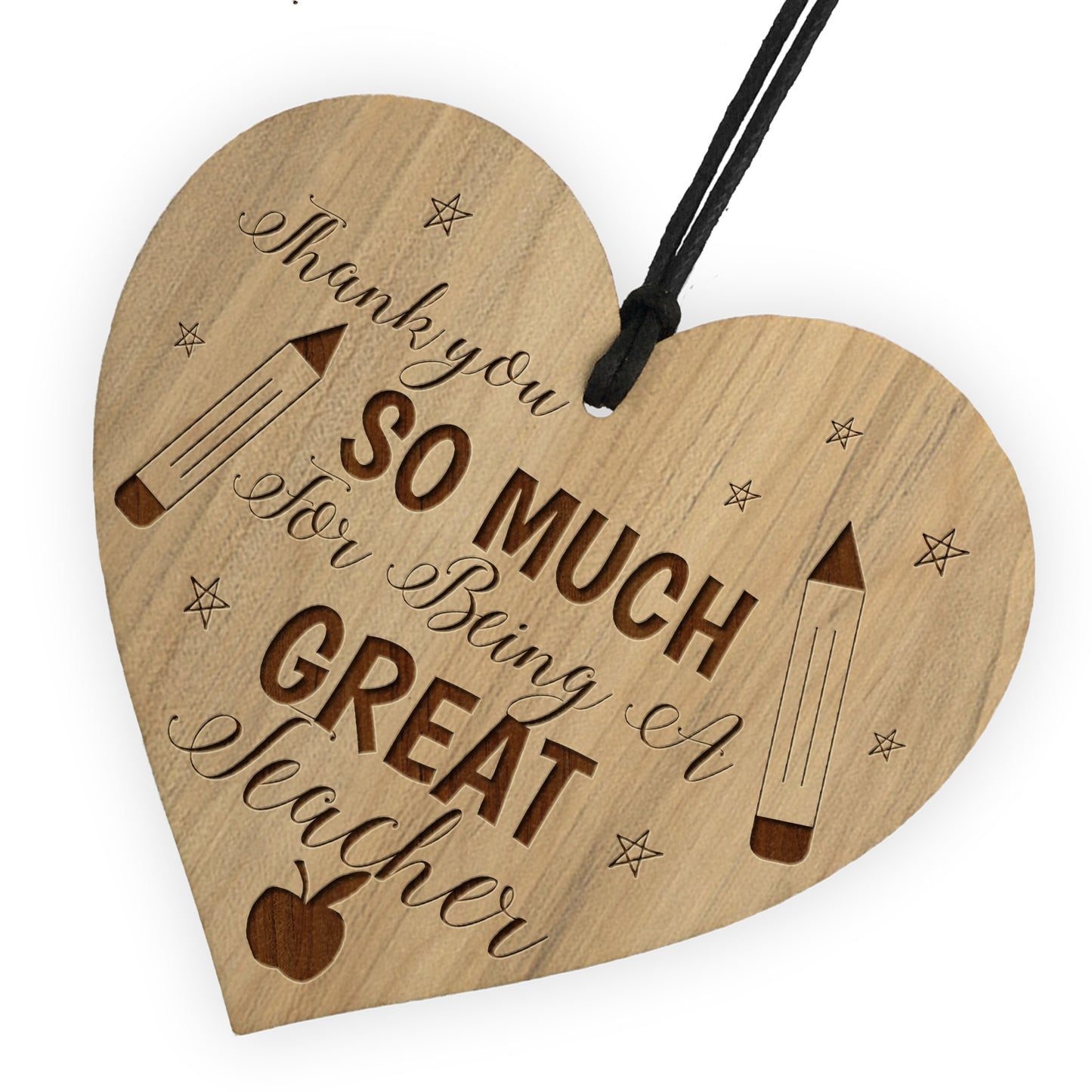 Thank You GREAT TEACHER GIFT Engraved Heart Teacher Gifts