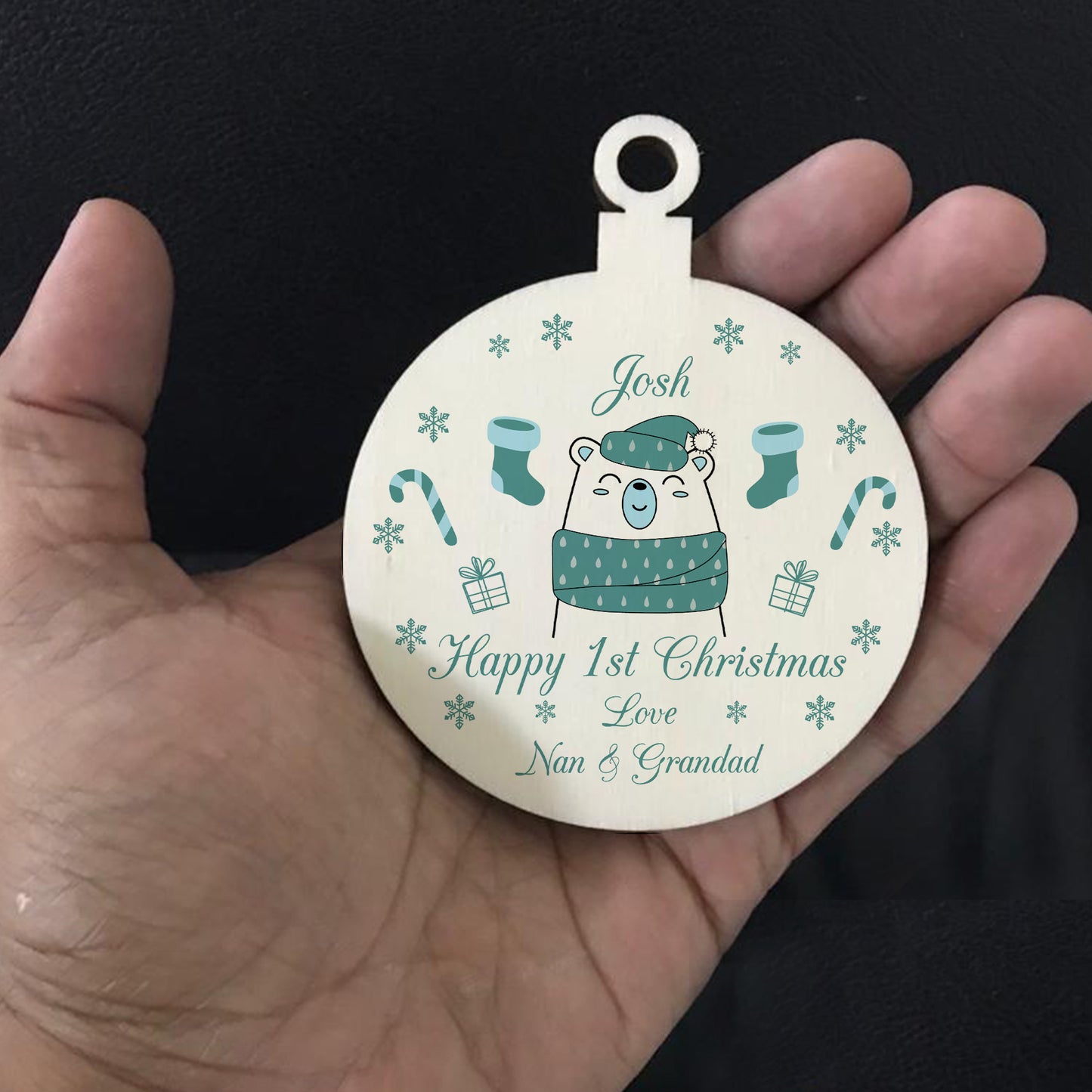 1st Christmas Decoration For Baby PERSONALISED Baby Boy Gift