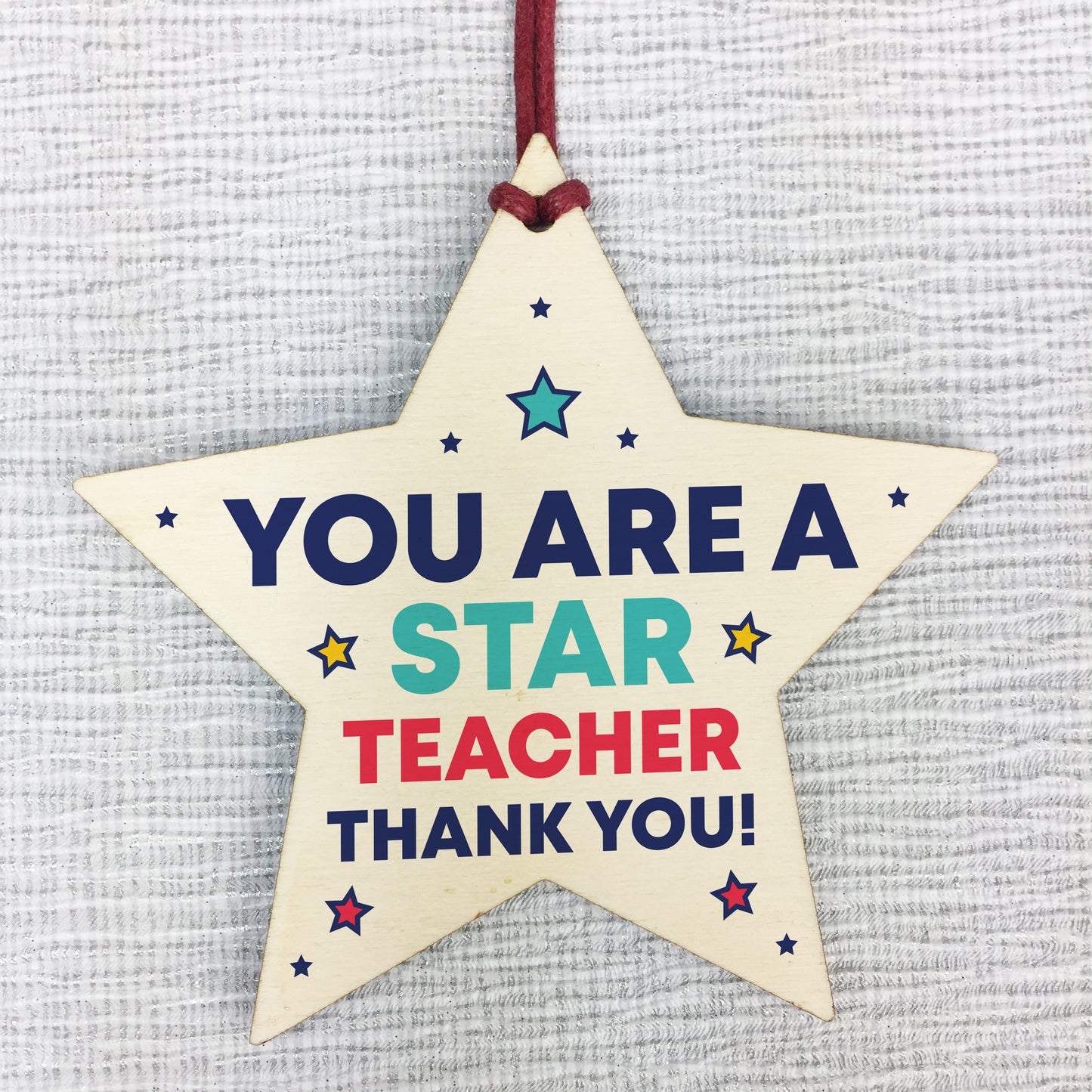 Teacher Gift Plaque Wood Star Thank You Teacher Gift Leaving