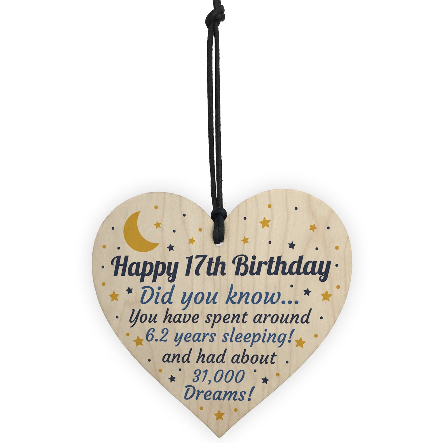 17th Birthday Card For Daughter Son Wood Heart Novelty 17th Gift