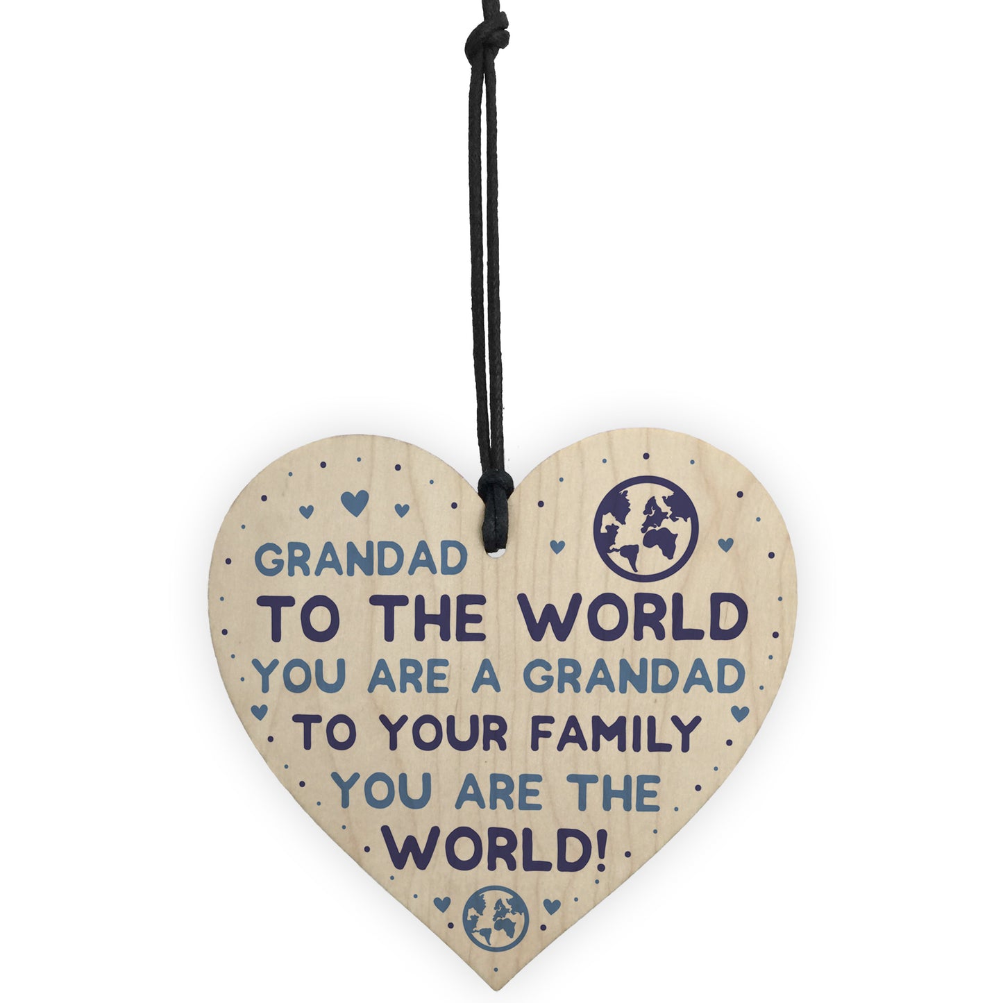 Fathers Day Gifts For Grandad Dad Wood Heart Birthday Gift