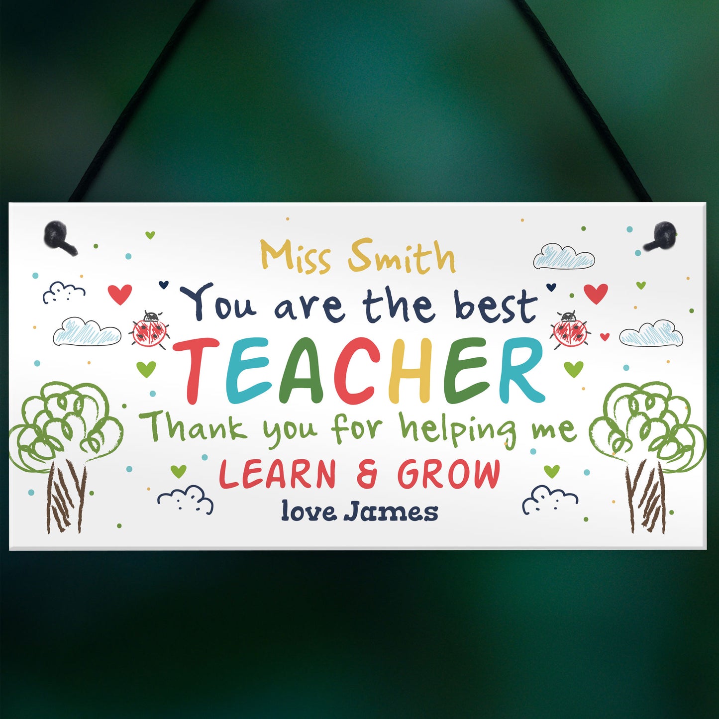 Teacher Gift Personalised Leaving Present Best Teacher Gift