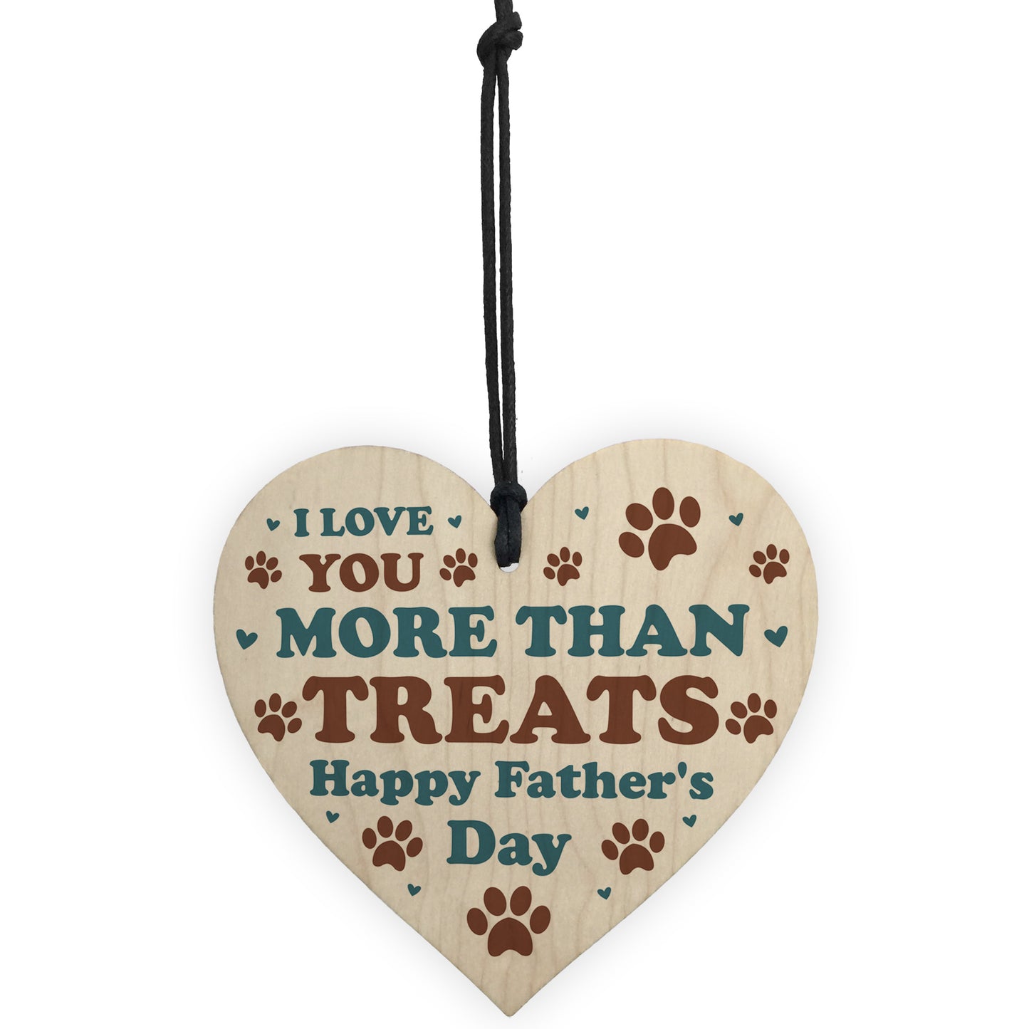 Fathers Day Gift For The Dog Funny Wooden Heart Gift For Dad