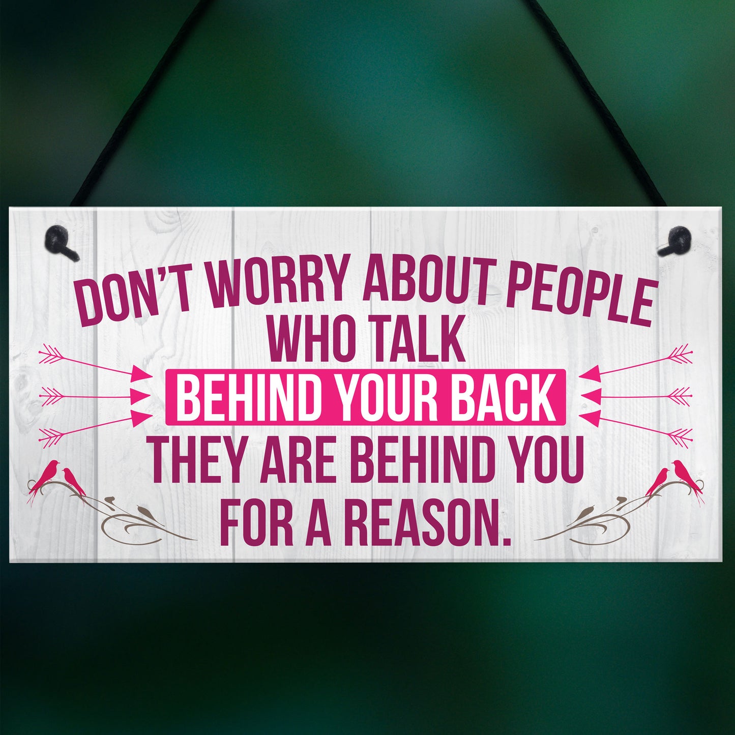 Talk Behind Your Back Reason Positivity Message Hanging Plaque