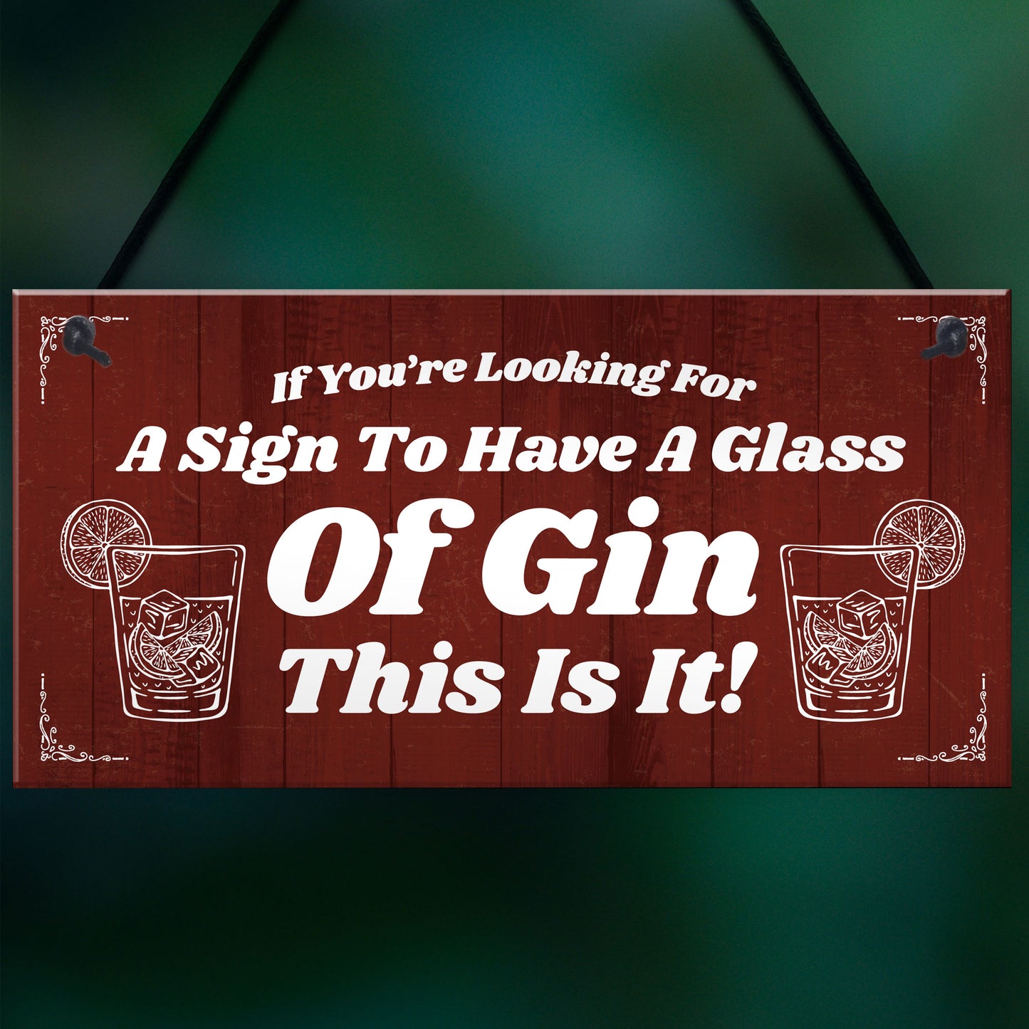 Novelty Gin Bar Signs Hanging Door Wall Sign Home Bar Pub Plaque