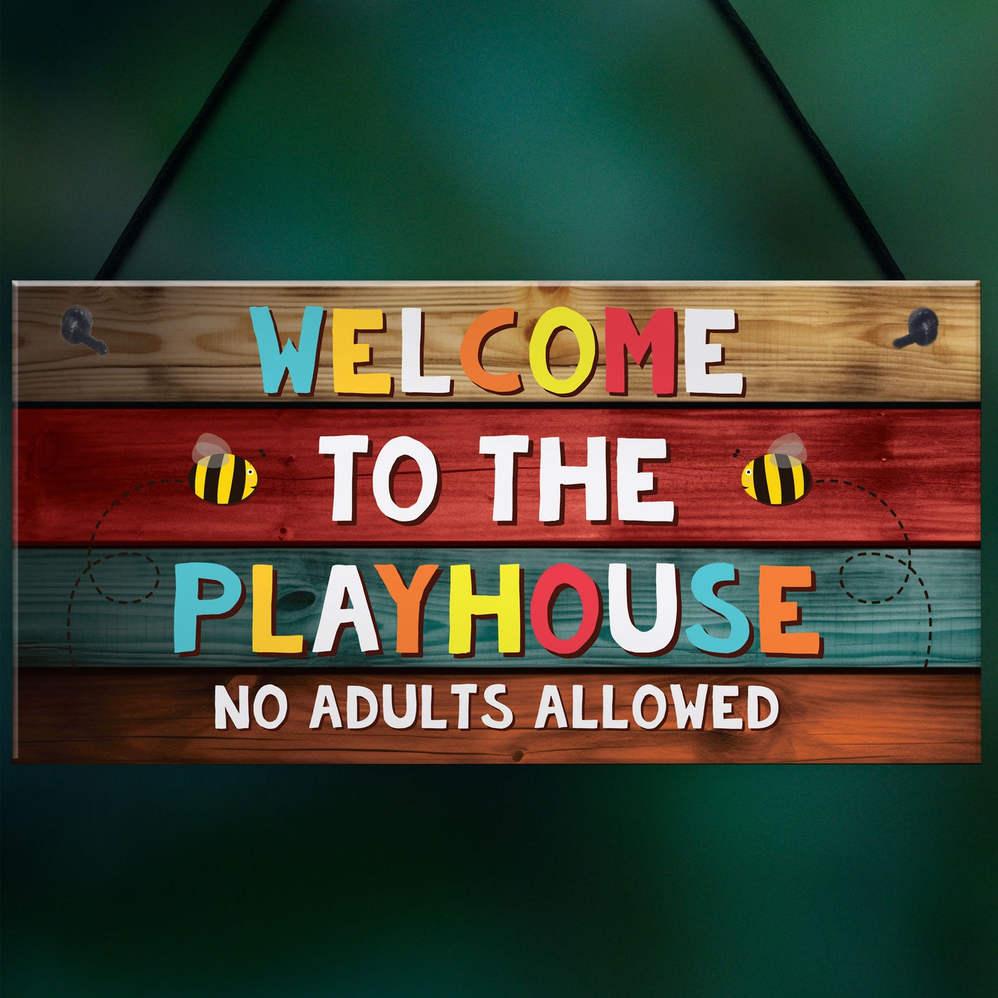 Welcome To The Playhouse Sign Hanging Garden Shed Summerhouse