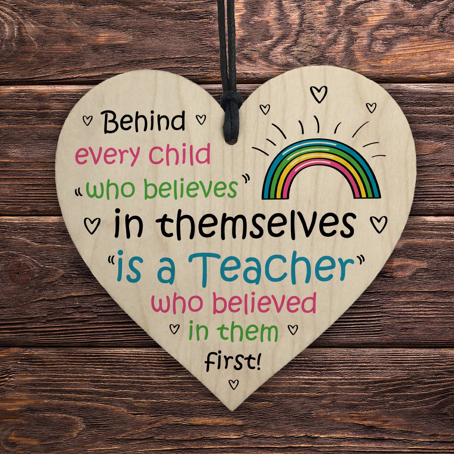 Teacher Thank You Wood Heart Gifts Nursery Teacher End of Term