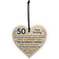 Funny 50th Birthday Gifts For Men Women Wooden Heart Decoration