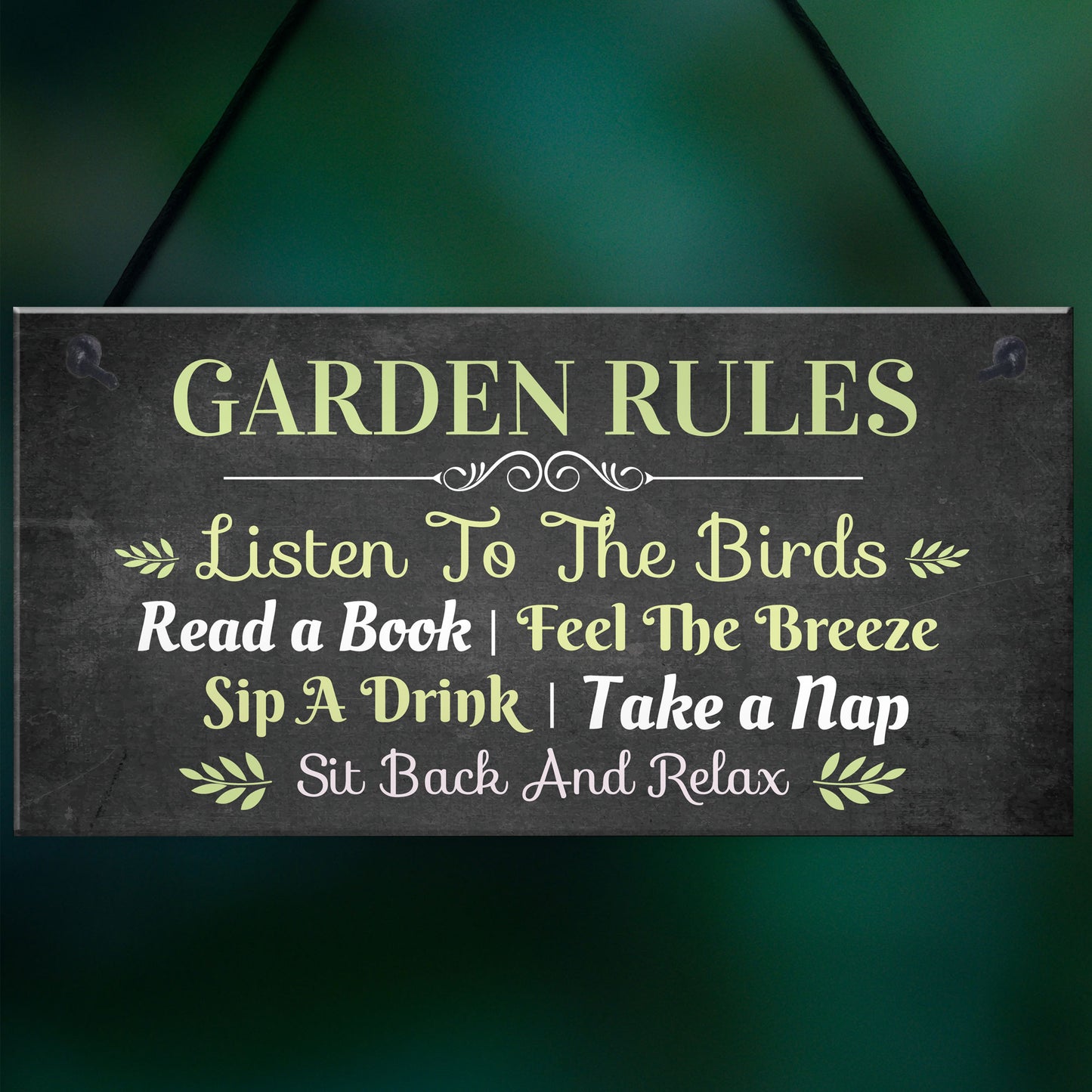 Garden Rules Hanging Sign Home Decor Garden Shed Plaque