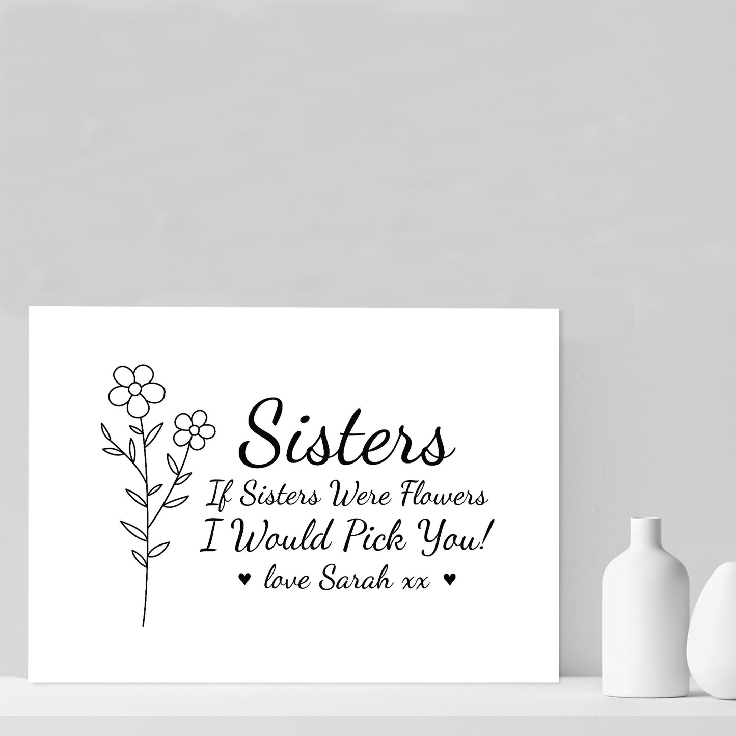 Special Gift For Sister Personalised Sister Print Birthday Gift