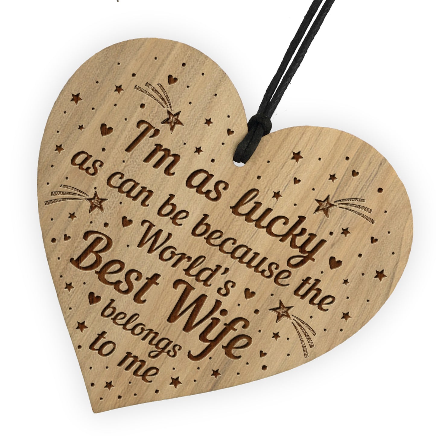 Worlds Best Wife Gift Engraved Heart Wife Birthday Christmas