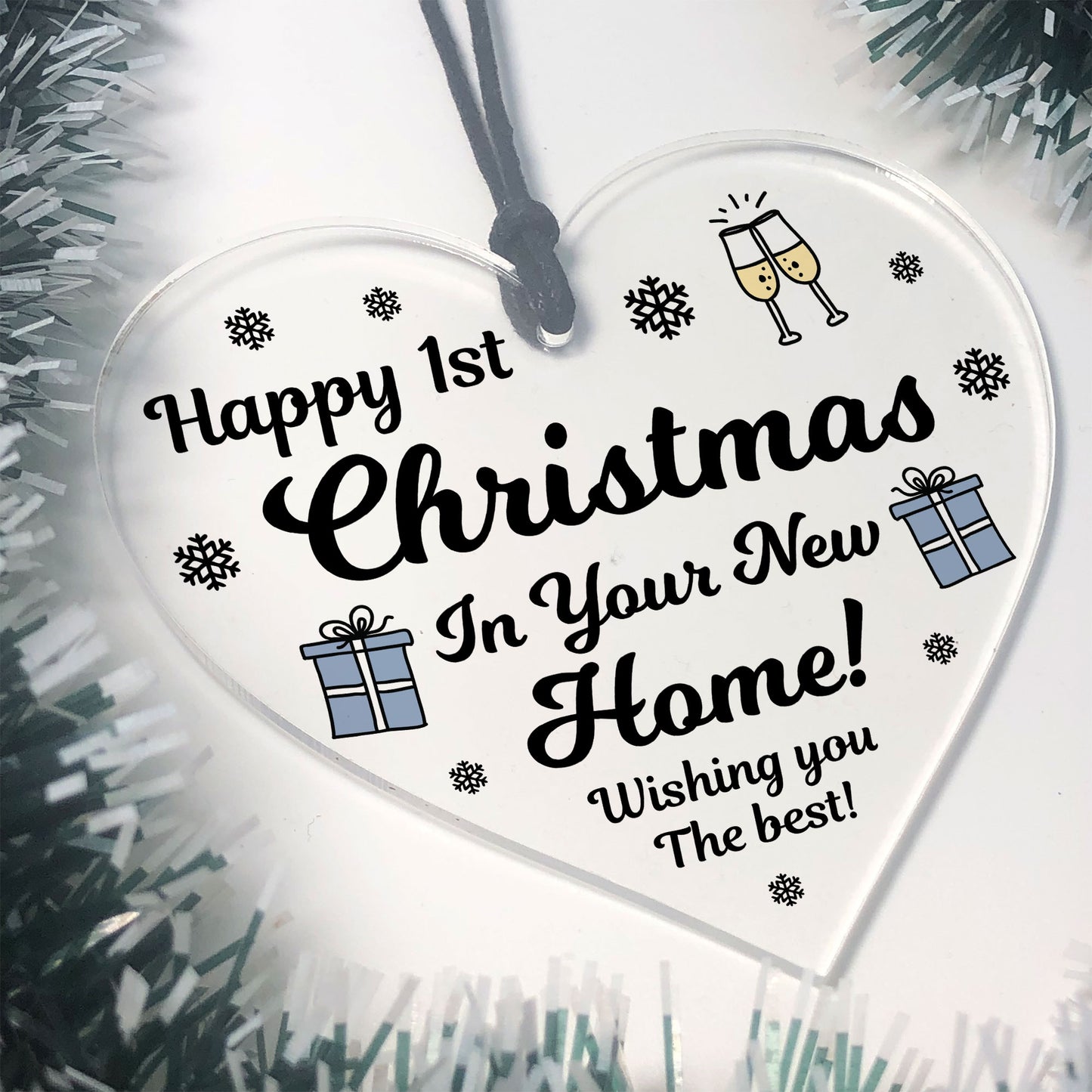 1st Christmas New Home Hanging Heart Christmas Tree Decoration