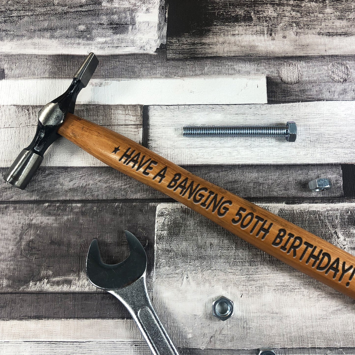 50th Birthday Engraved Hammer Novelty Birthday Gift For Men