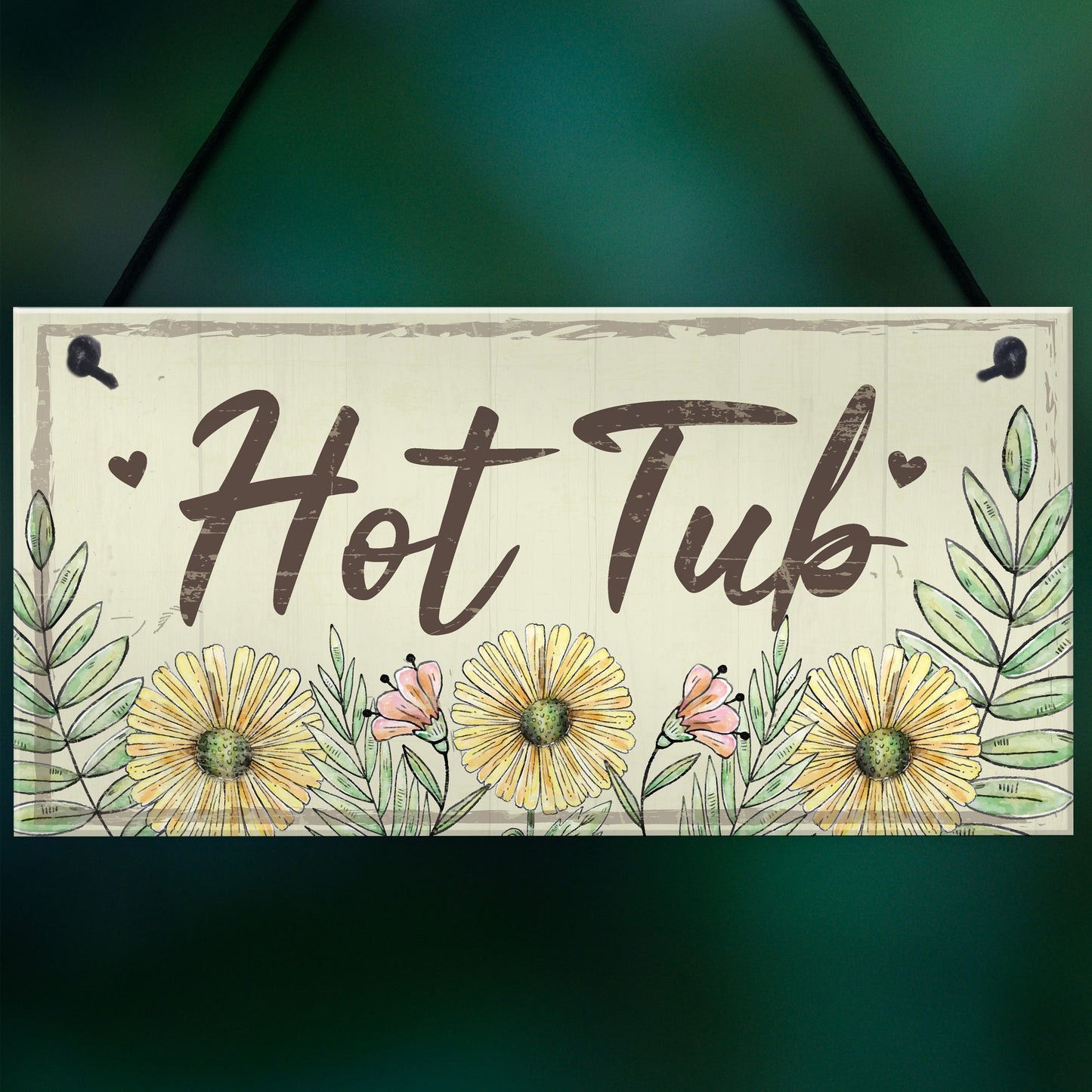 Hot Tub Sign Garden Plaque Decor Hanging Wall Door Shed Sign