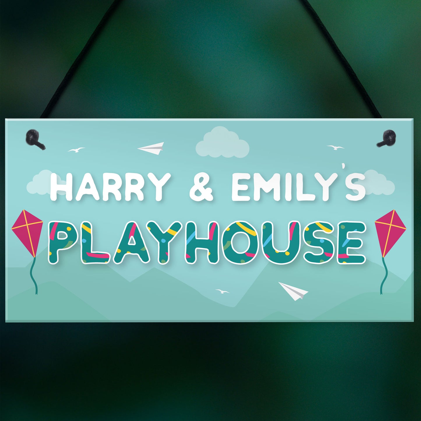 Personalised Any Name Playhouse Sign Childrens Playroom Bedroom